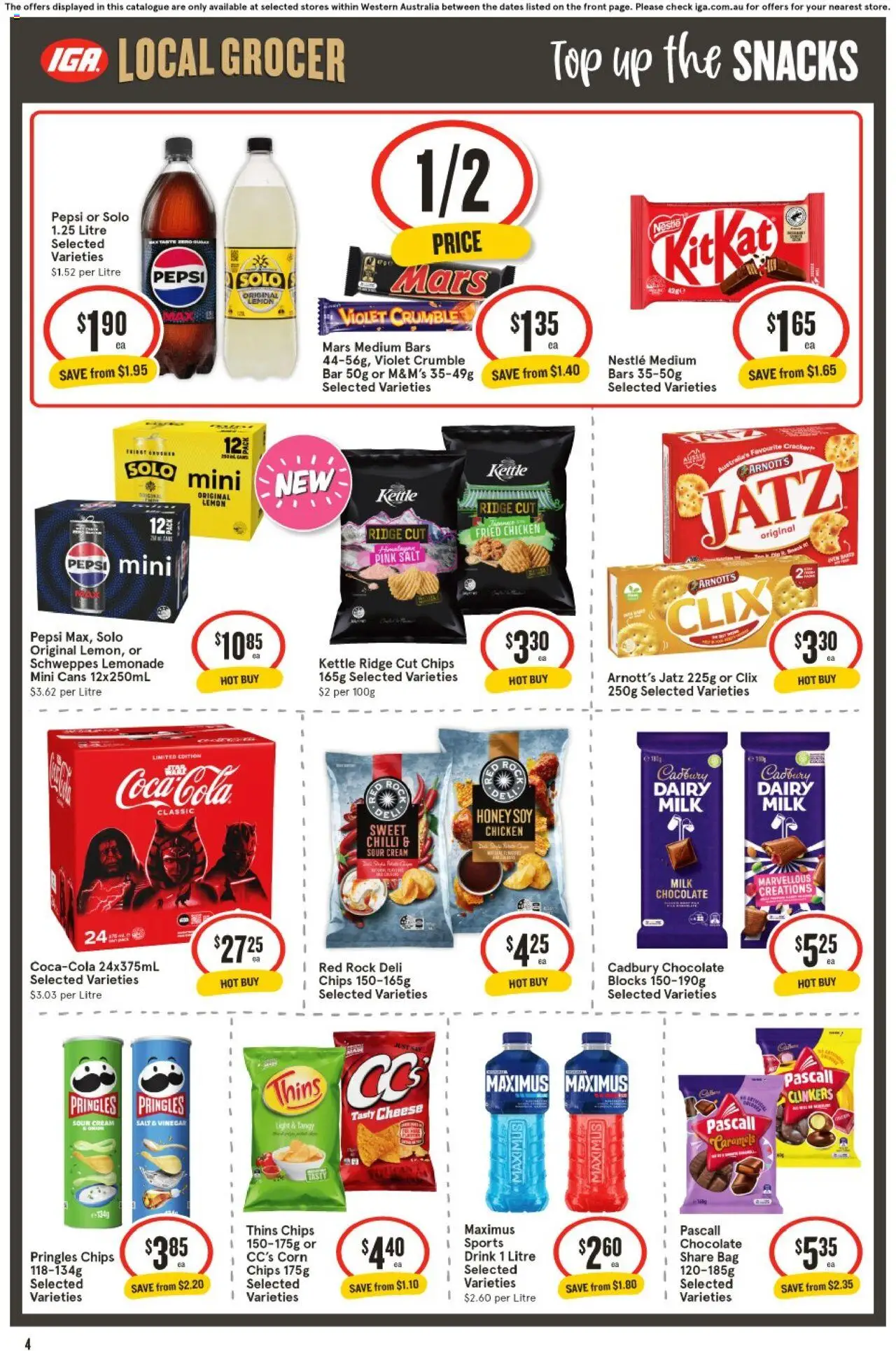 IGA catalogue - valid from 03.09.2025 | Page: 4 | Products: Light, Crackers, Milk, Chocolate