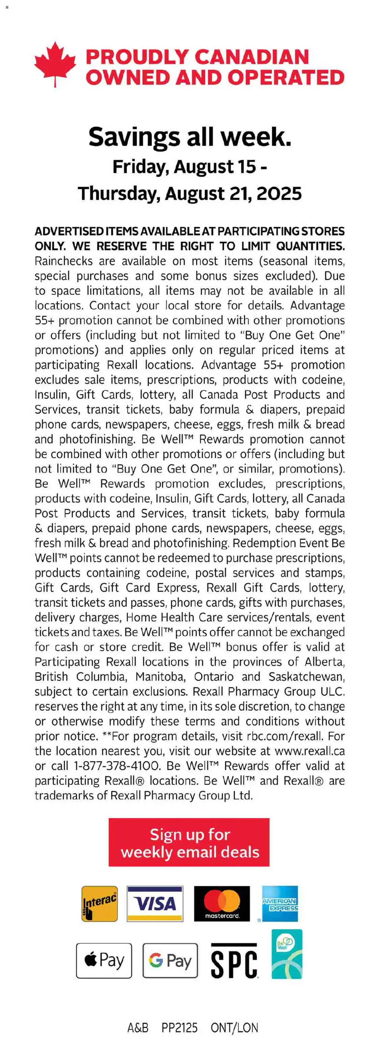 Rexall flyer valid from 15.08.2025 | Page: 15 | Products: Phone, Milk, Bread