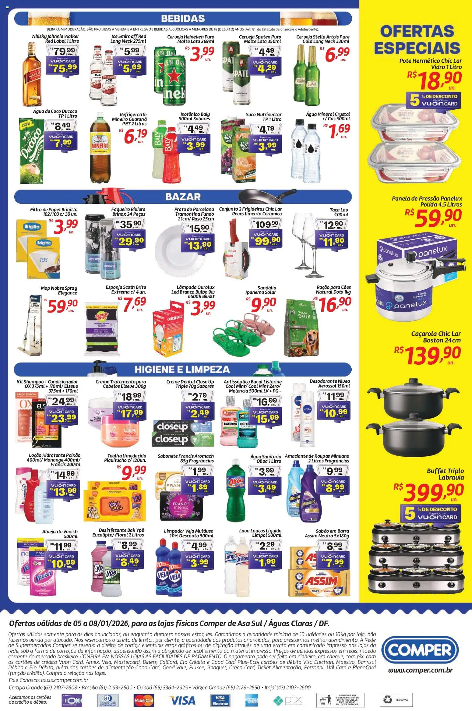 Comper Folheto - válido de 05.01.2026 | Página: 4 | Produtos: Filtro de papel, Cerveja, Água mineral, Água sanitária