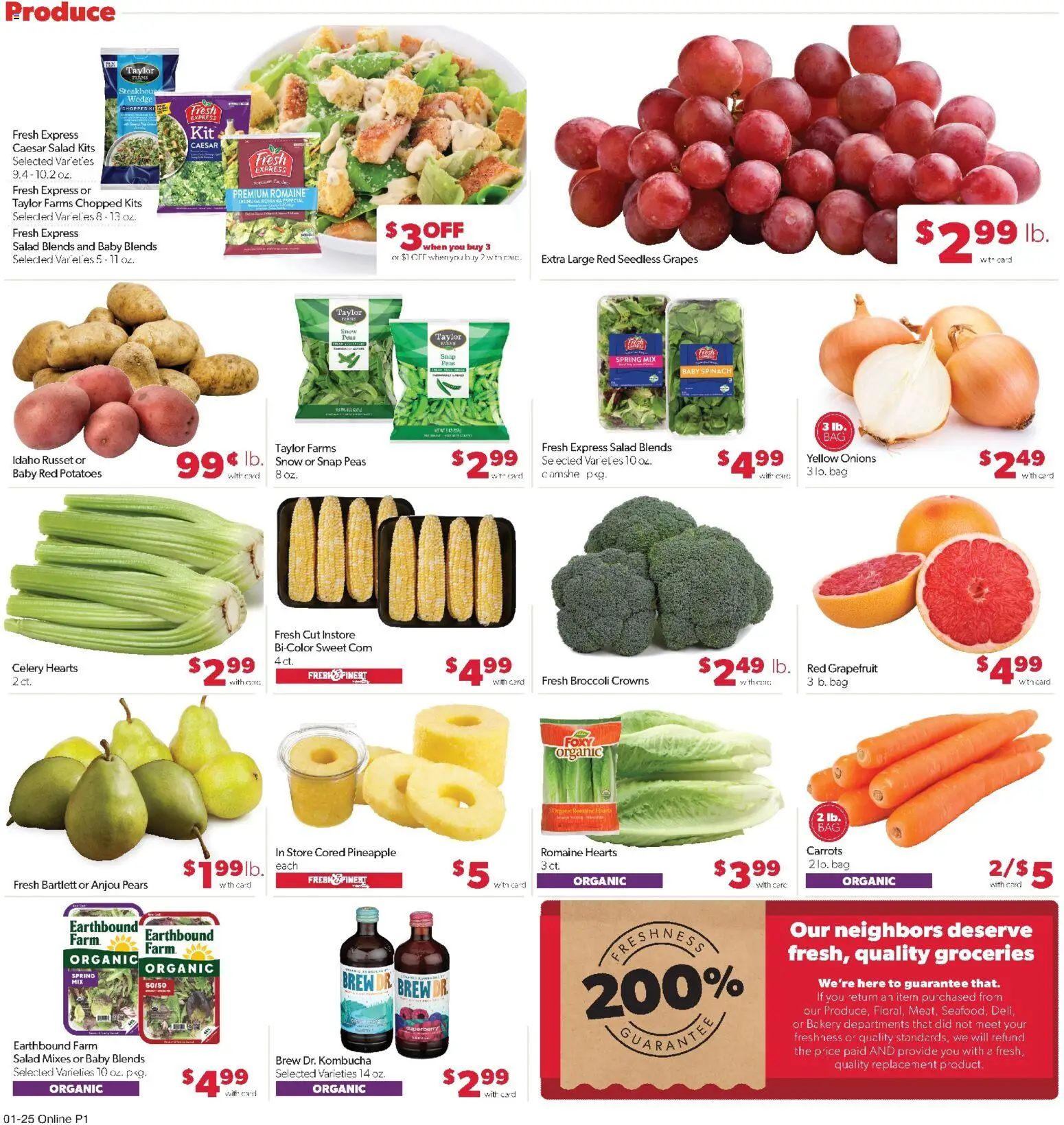 Family Fare Weekly Ad - IA - valid from 25.01.2026 | Page: 5 | Products: Broccoli, Romaine, Grapefruit, Potatoes