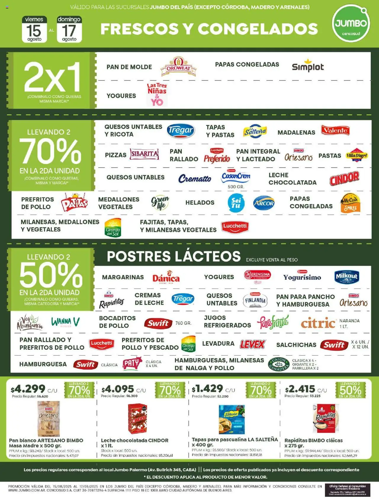 Jumbo - Ofertas | Comodoro │ válido desde el 15.08.2025 | Página: 4 | Productos: Molde, Pollo, Pescado, Leche