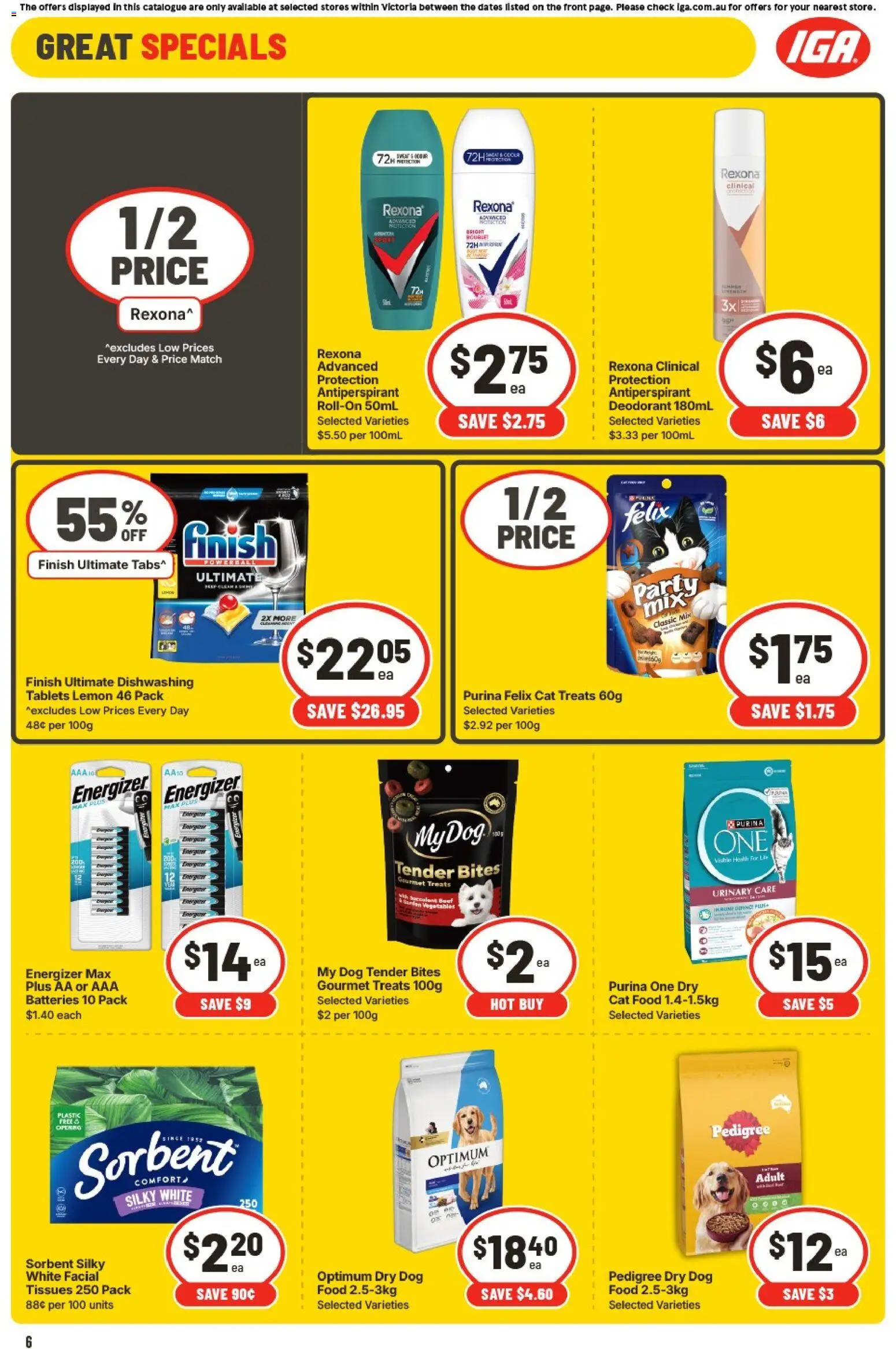 IGA catalogue - valid from 14.01.2026 | Page: 9 | Products: Antiperspirant, Vegetables, Batteries, Tissues