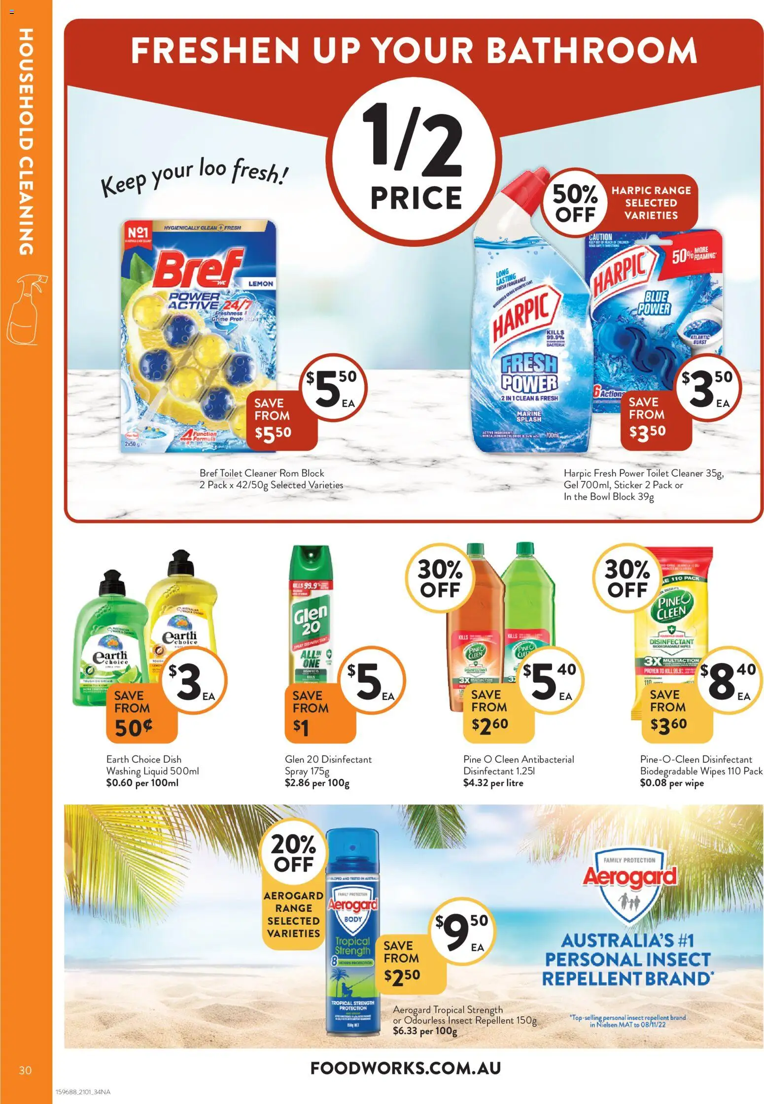 Foodworks catalogue - valid from 14.01.2026 | Page: 30 | Products: Toilet, Household, Lemon, Bathroom