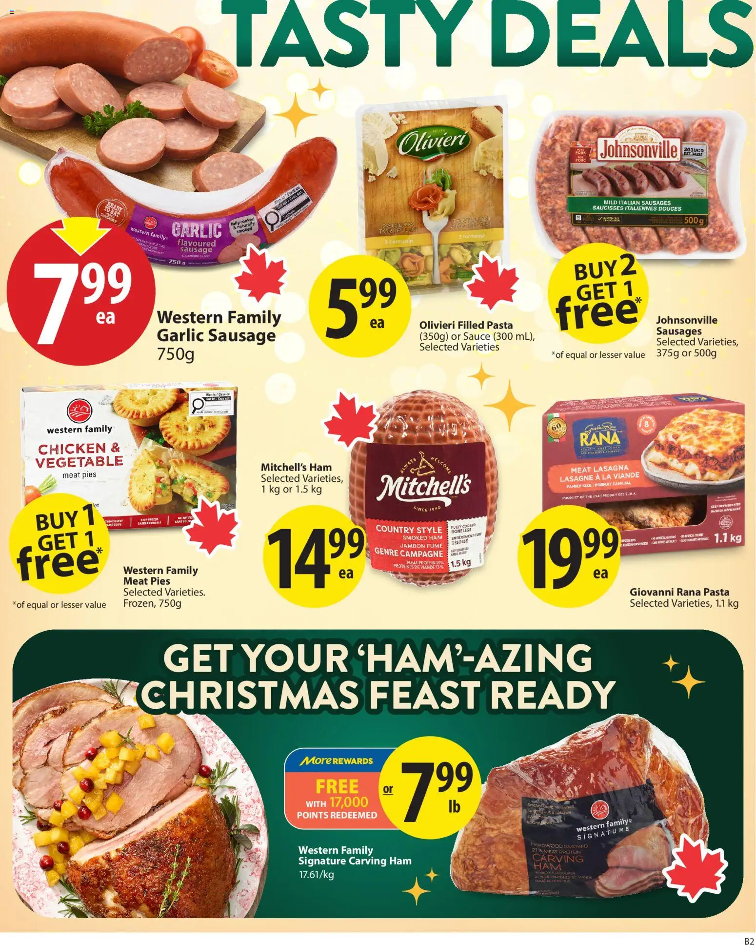 Save on foods flyer valid from 18.12.2025 | Page: 6 | Products: Pasta, Ham, Chicken