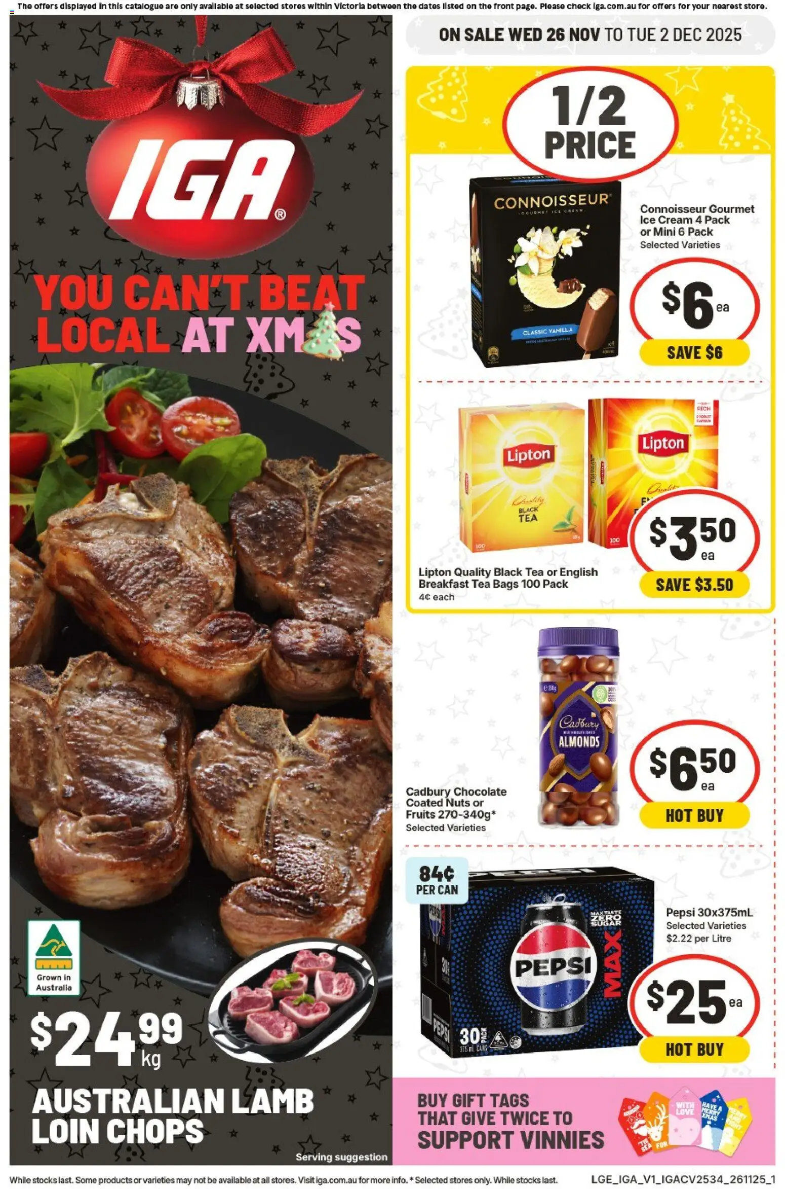 IGA catalogue - valid from 26.11.2025 | Page: 1 | Products: Lamb, Terry, Cream, Fruits