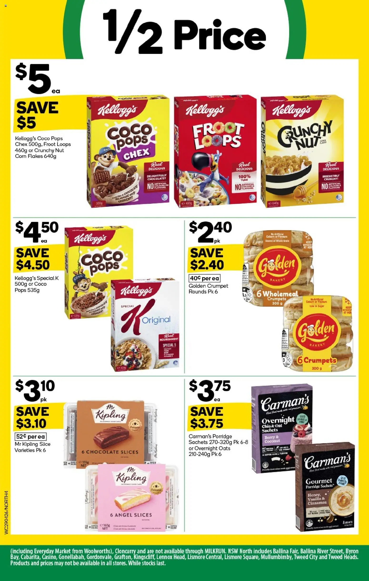 Woolworths catalogue - valid from 29.04.2026 | Page: 4 | Products: Crumpets, Oats, Flakes, Bakery