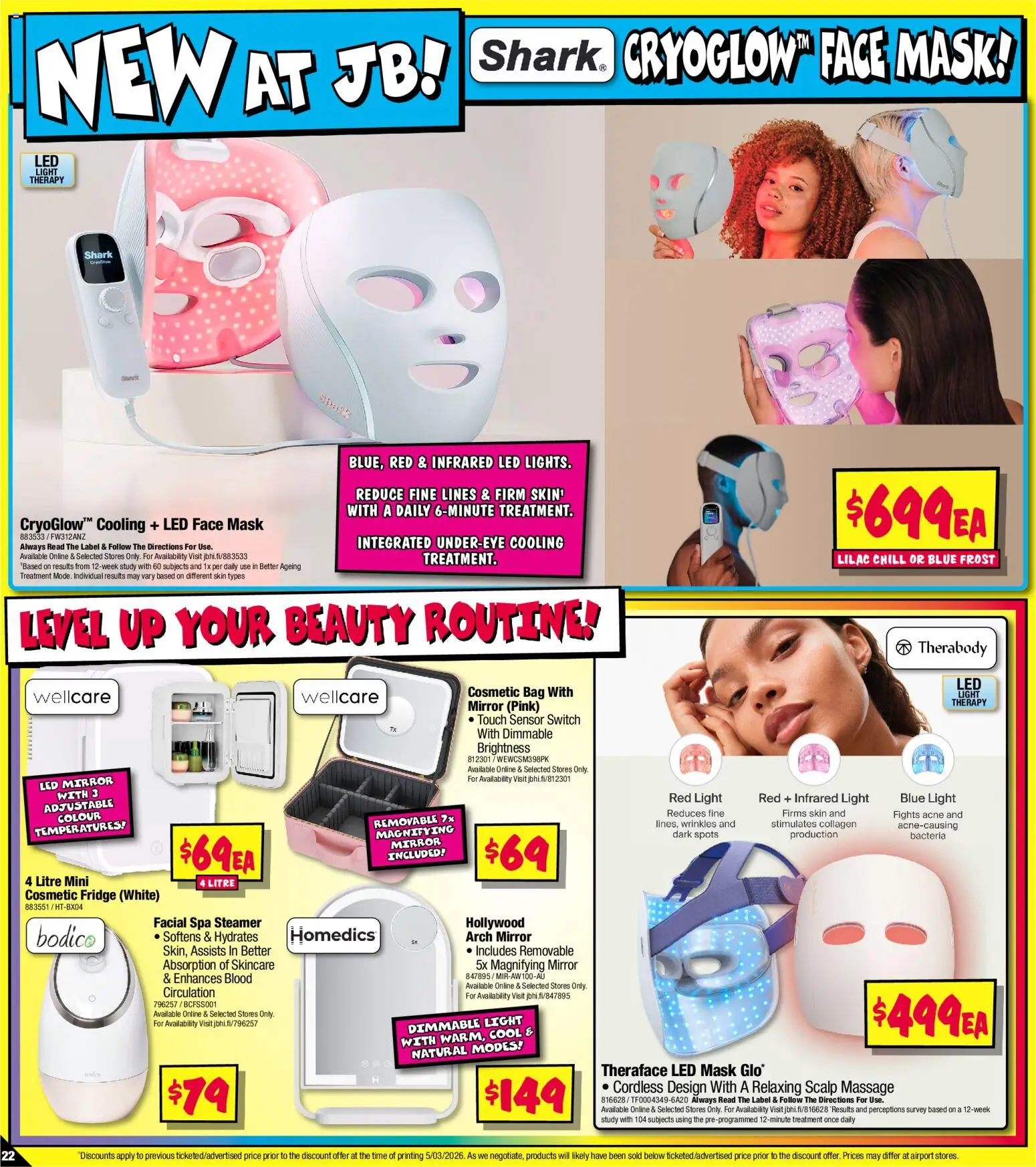 JB Hi-Fi catalogue - valid from 19.03.2026 | Page: 22 | Products: Mirror, Mask, Acne, Fridge