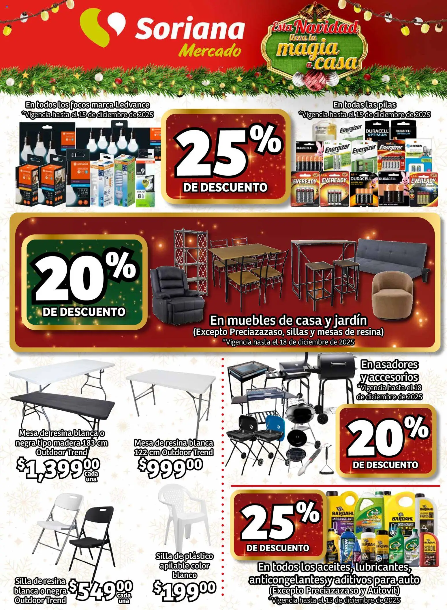 Nuevas ofertas de Soriana válidas en toda la República Mexicana desde el 11.12.2025. ¡Encuentra las mejores ofertas en Soriana - Pesito Valedor Mercado: Edo Mex, Valle De México, Gro, Hgo, Mor, Pue, Qto, Tlax, Ver! | Página: 39 | Productos: Silla, Silla de plástico, Mesa, Pilas