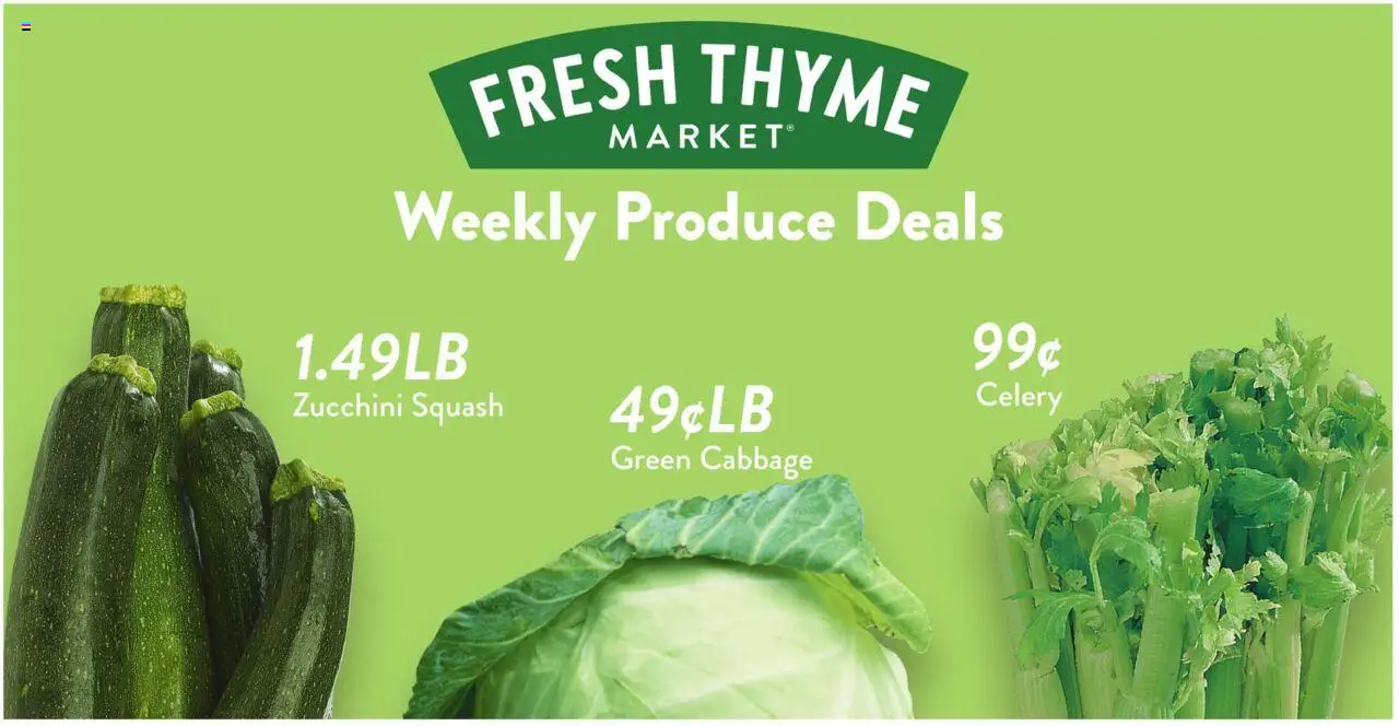 Fresh Thyme Weekly Ad - MI - valid from 13.08.2025 | Page: 6 | Products: Squash, Zucchini, Cabbage