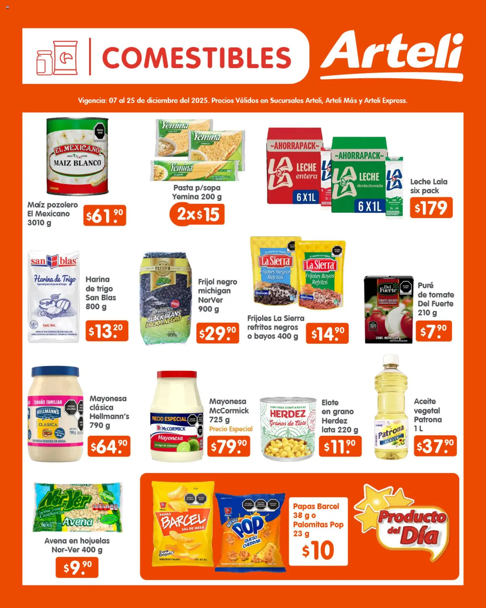 Nuevas ofertas de Arteli válidas en toda la República Mexicana desde el 07.12.2025. ¡Encuentra las mejores ofertas en Arteli folleto Quincenal! | Página: 5 | Productos: Avena, Tomate, Pasta, Mesa