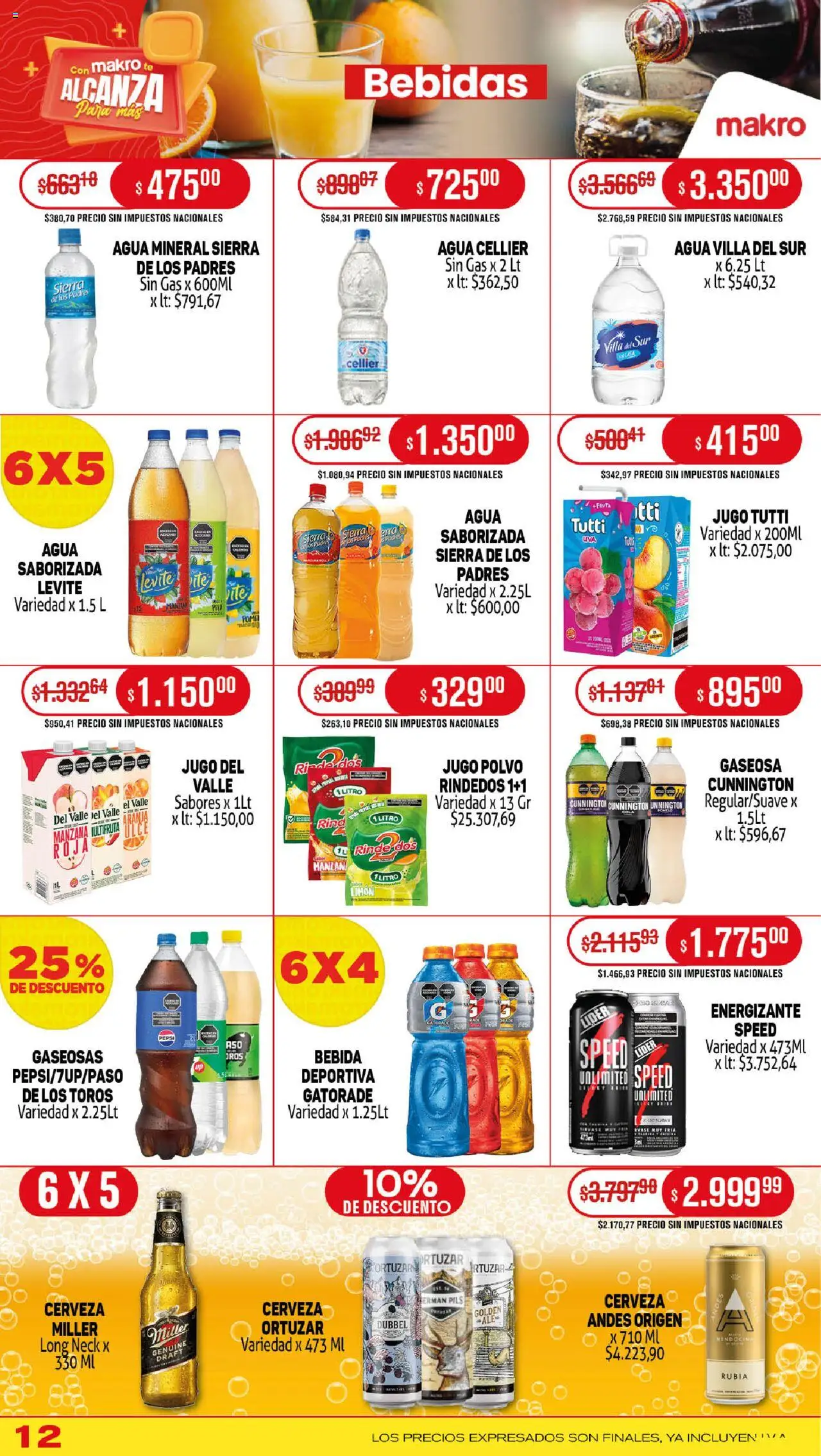 Makro ofertas │ válido desde el 18.09.2025 | Página: 12 | Productos: Polvo, Gaseosa, Limón, Cerveza