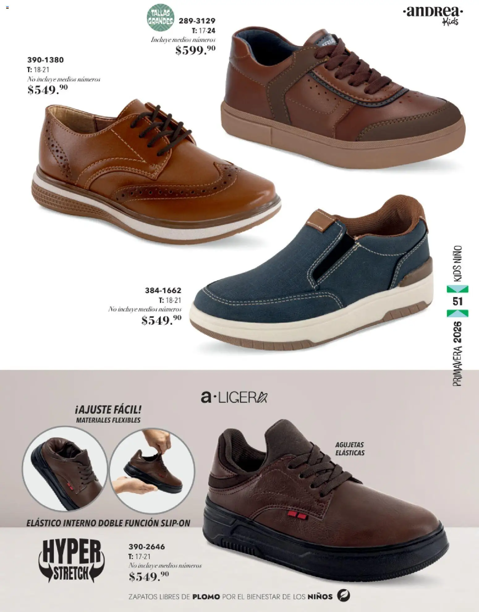 Nuevas ofertas de Andrea válidas en toda la República Mexicana desde el 25.01.2026. ¡Encuentra las mejores ofertas en Andrea catálogo Infantil! | Página: 51 | Productos: Zapatos