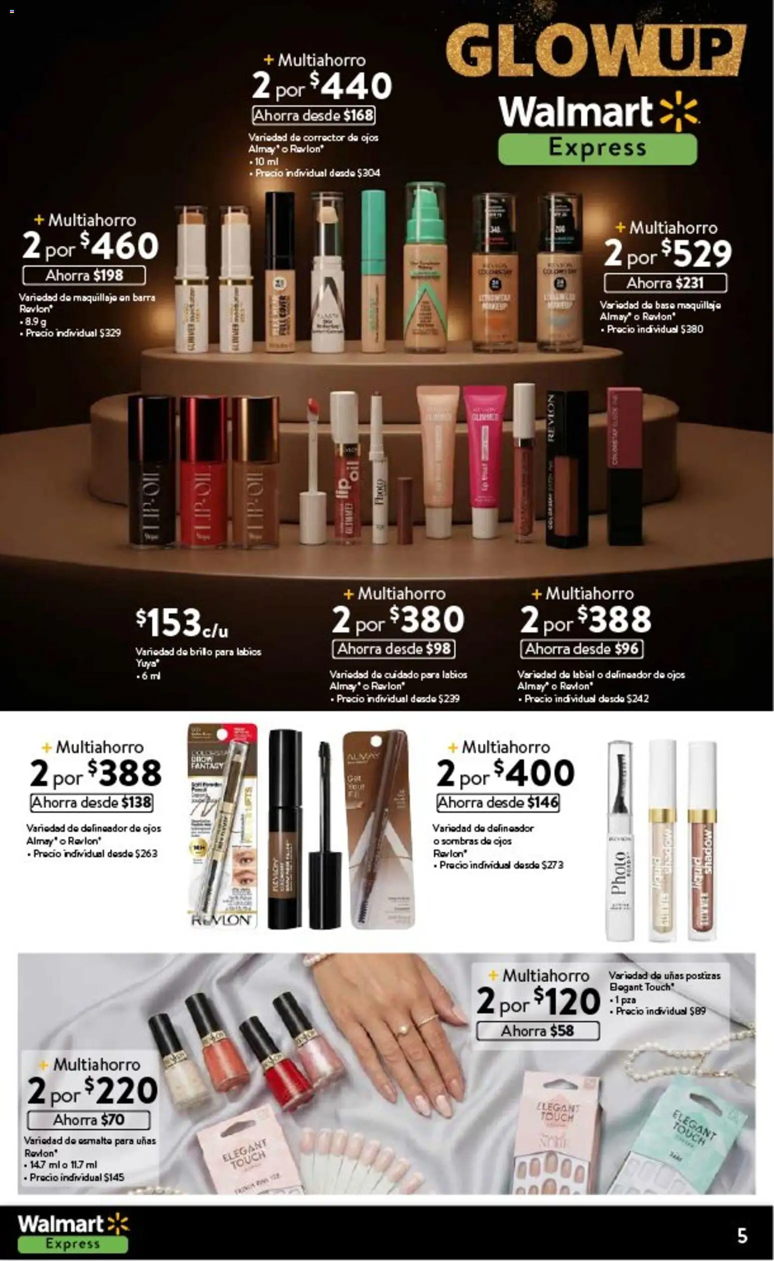 Nuevas ofertas de Walmart Express válidas en toda la República Mexicana desde el 11.02.2026. ¡Encuentra las mejores ofertas en Walmart Express folleto! | Página: 5 | Productos: Uñas postizas, Barra, Corrector, Delineador de ojos