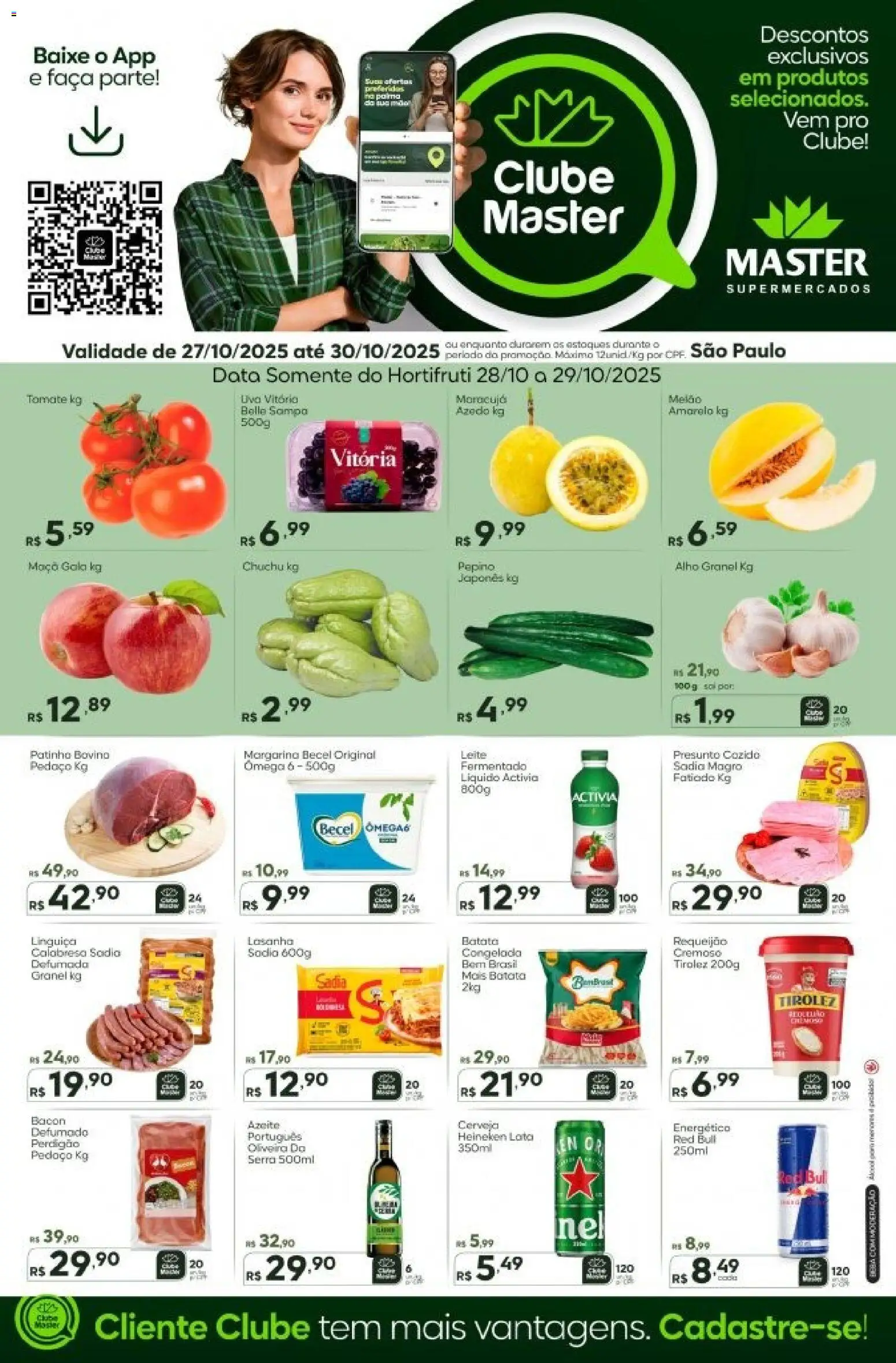 Master Folheto - válido de 27.10.2025 | Página: 1 | Produtos: Chuchu, Alho, Heineken, Requeijão