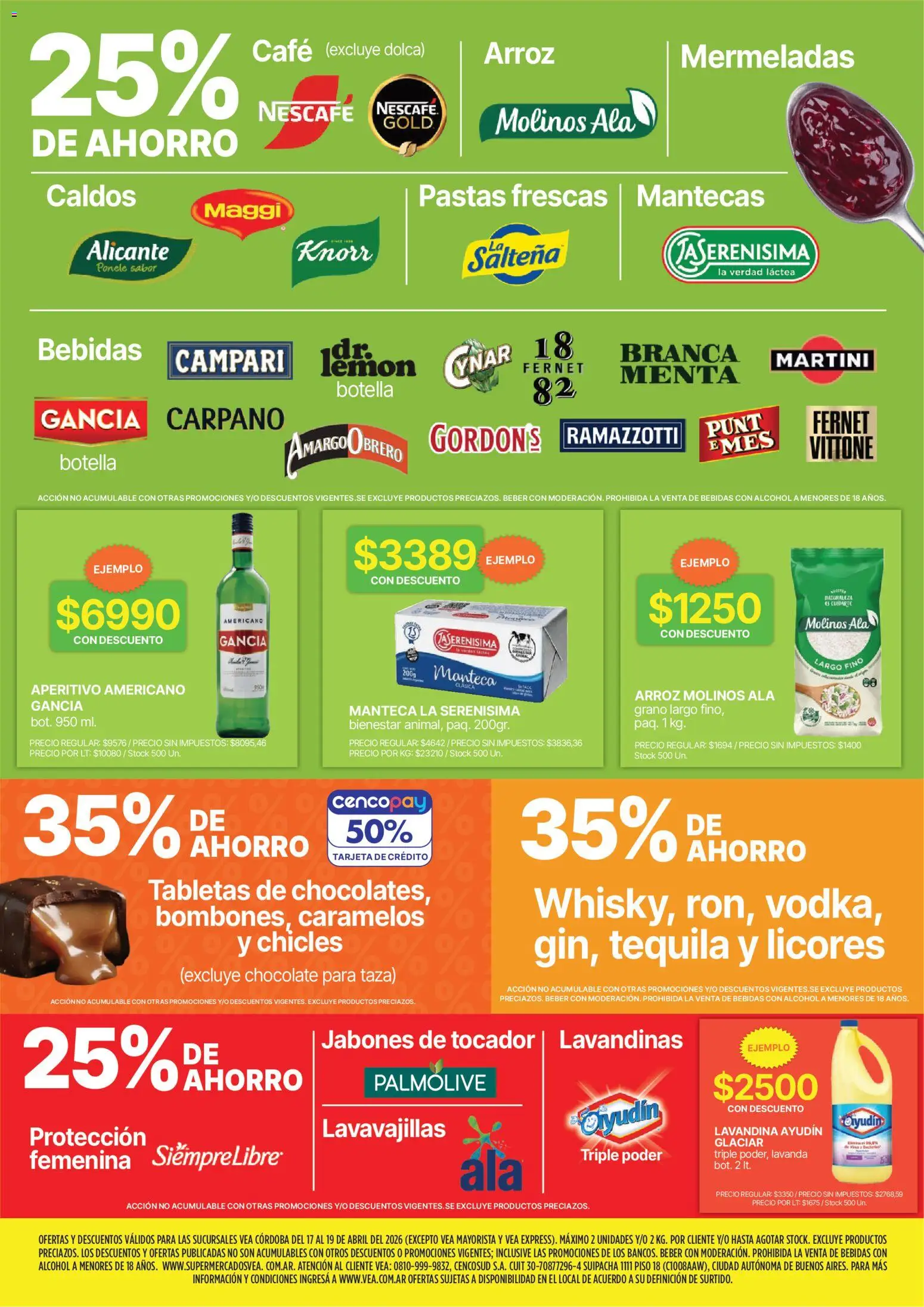 Vea - Ofertas fin de semana | Córdoba │ válido desde el 17.04.2026 | Página: 3 | Productos: Botella, Lavavajillas, Café, Arroz