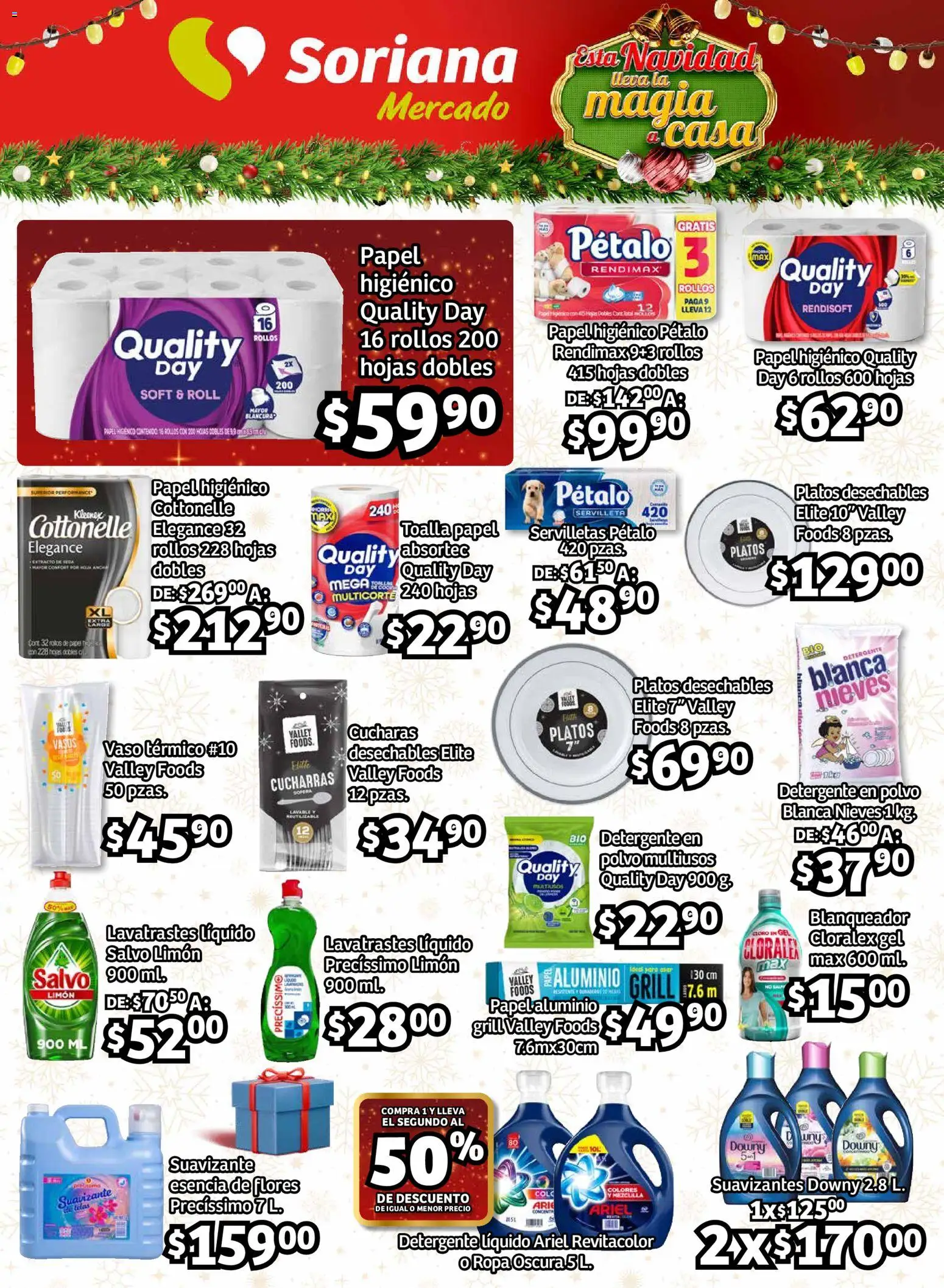 Nuevas ofertas de Soriana válidas en toda la República Mexicana desde el 18.11.2025. ¡Encuentra las mejores ofertas en Soriana - Pesito Valedor Mercado: Ags, Col, Gto, Jal, Mich! | Página: 13 | Productos: Papel higiénico, Vasos, Polvo, Servilletas