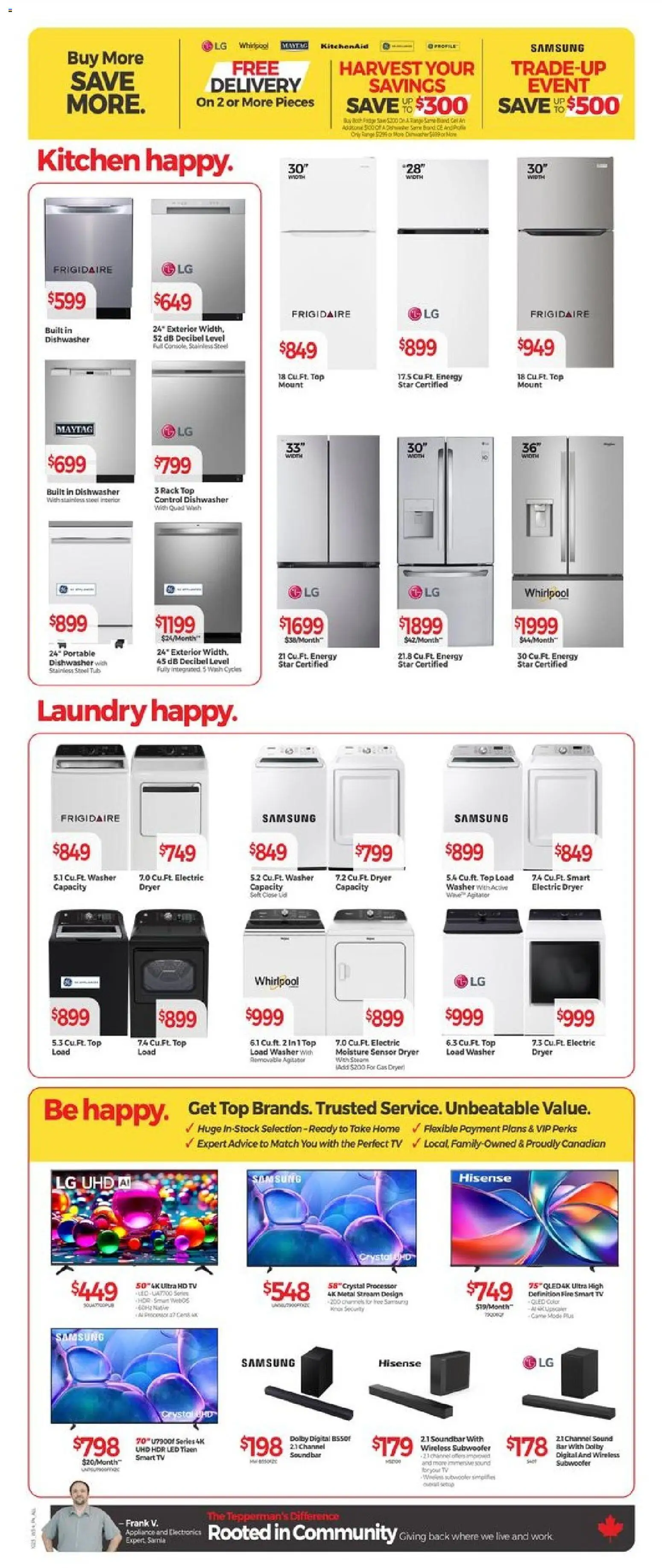 Tepperman's flyer valid from 23.10.2025 | Page: 9 | Products: Tv, Dryer, Dishwasher