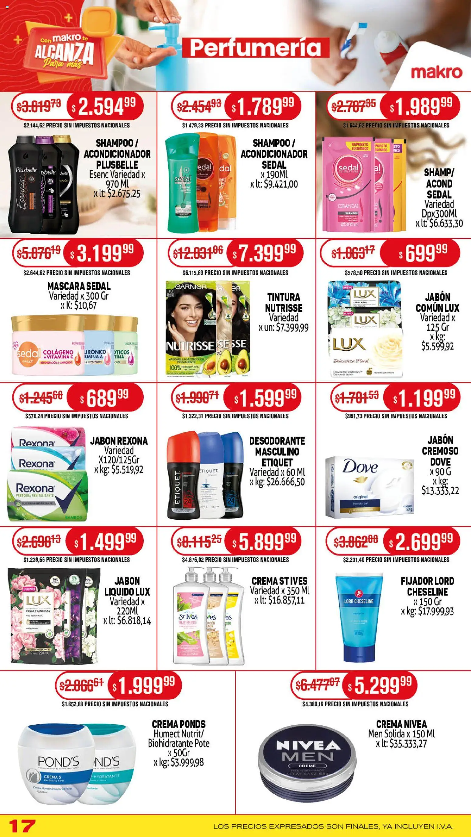 Makro ofertas │ válido desde el 27.11.2025 | Página: 17 | Productos: Mascarilla, Acondicionador, Jabón, Crema