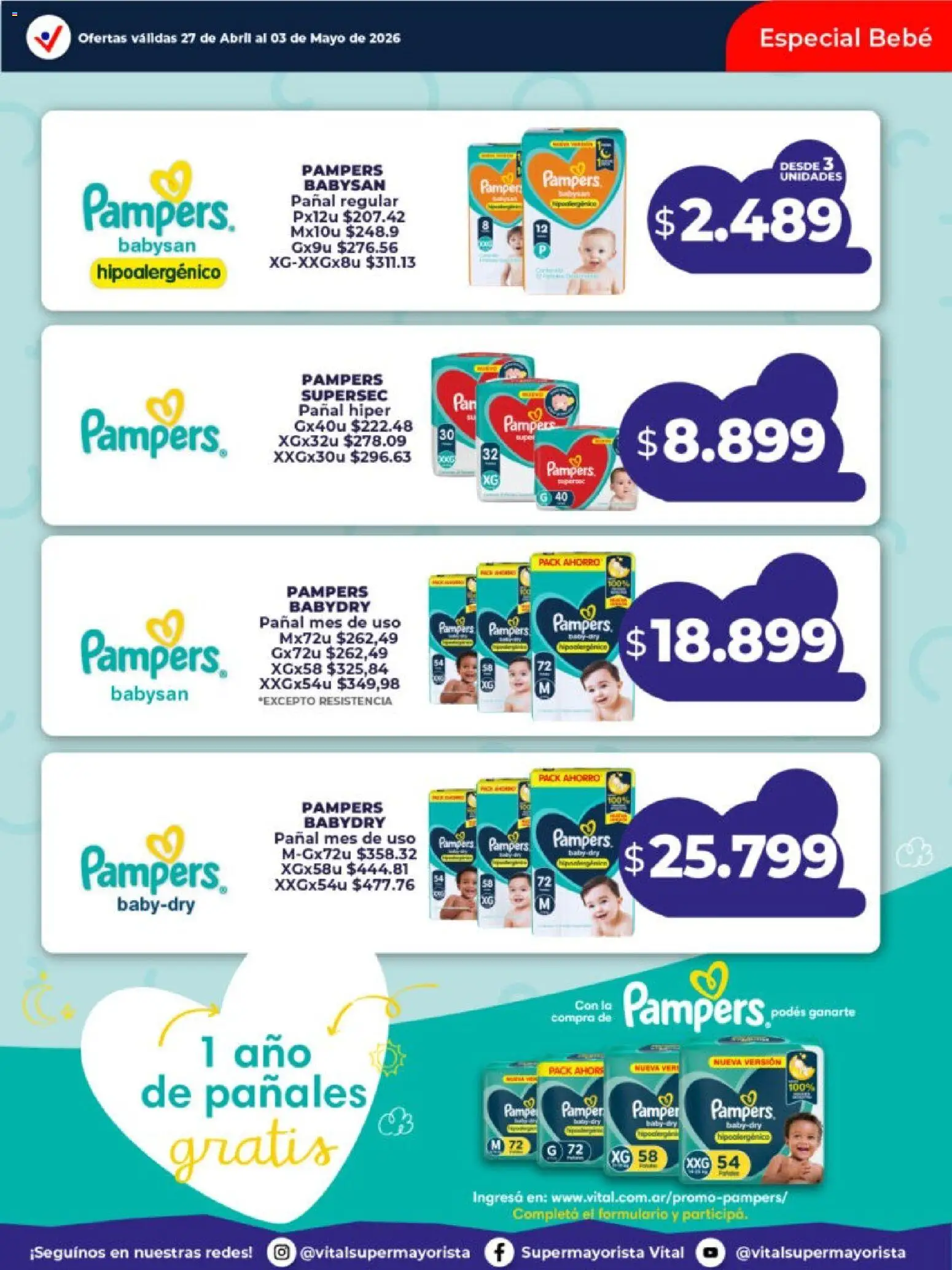 Vital - Especial de pañales │ válido desde el 27.04.2026 | Página: 3 | Productos: Pañales