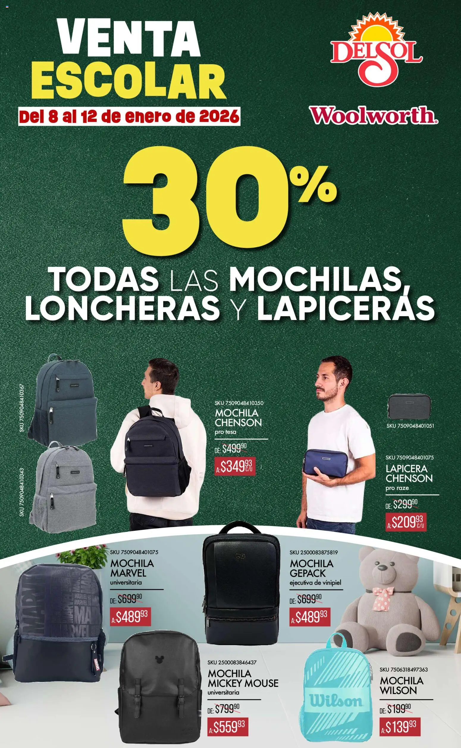 Nuevas ofertas de Del Sol y Woolworth válidas en toda la República Mexicana desde el 08.01.2026. ¡Encuentra las mejores ofertas en Del Sol y Woolworth catálogo Regreso a Clases! | Página: 3 | Productos: Mochila, Mouse