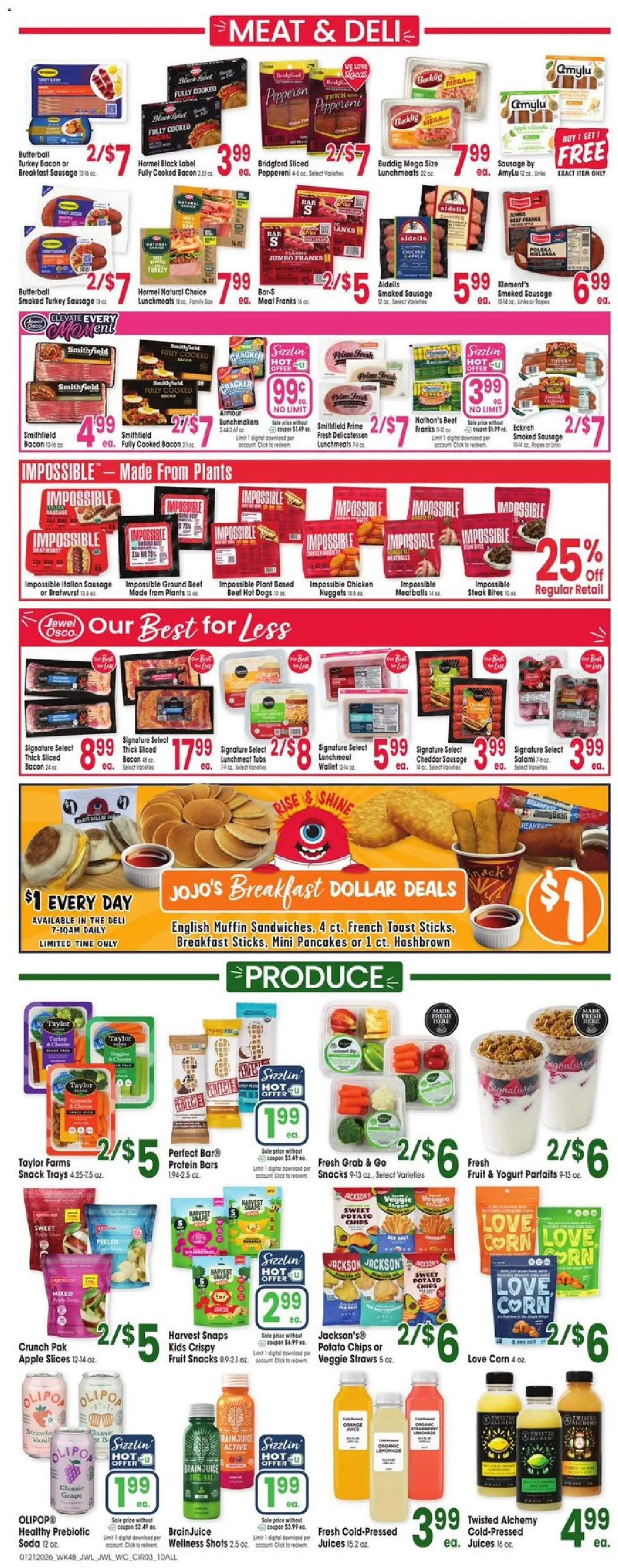 Jewel Osco Weekly Ad - IL - valid from 21.01.2026 | Page: 3 | Products: Salami, Juice, Wallet, Muffin