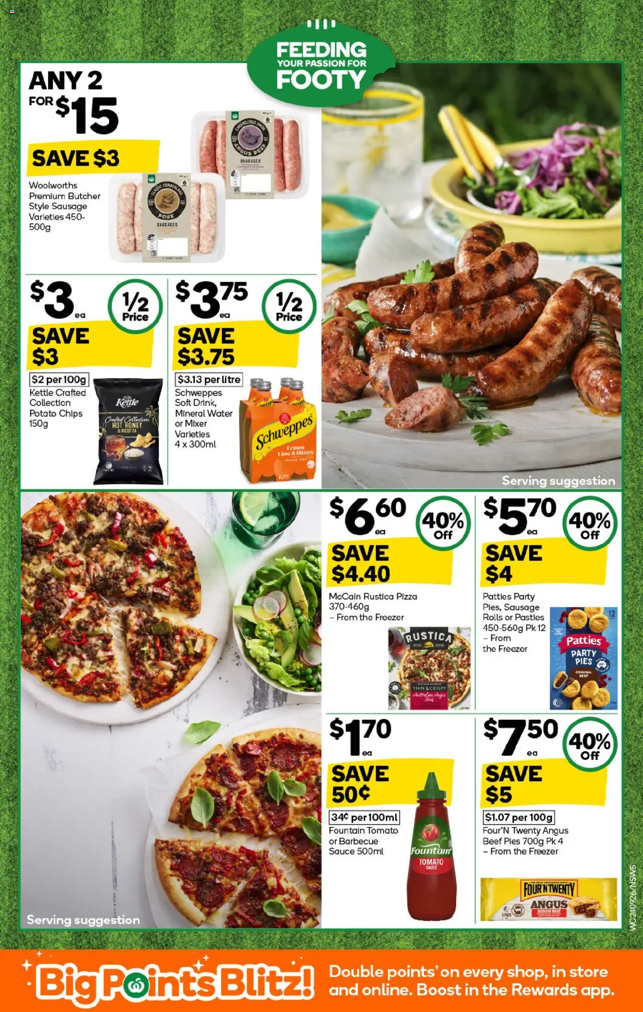Woolworths catalogue - valid from 24.09.2025 | Page: 5 | Products: Pizza, Beef, Chips, Pies
