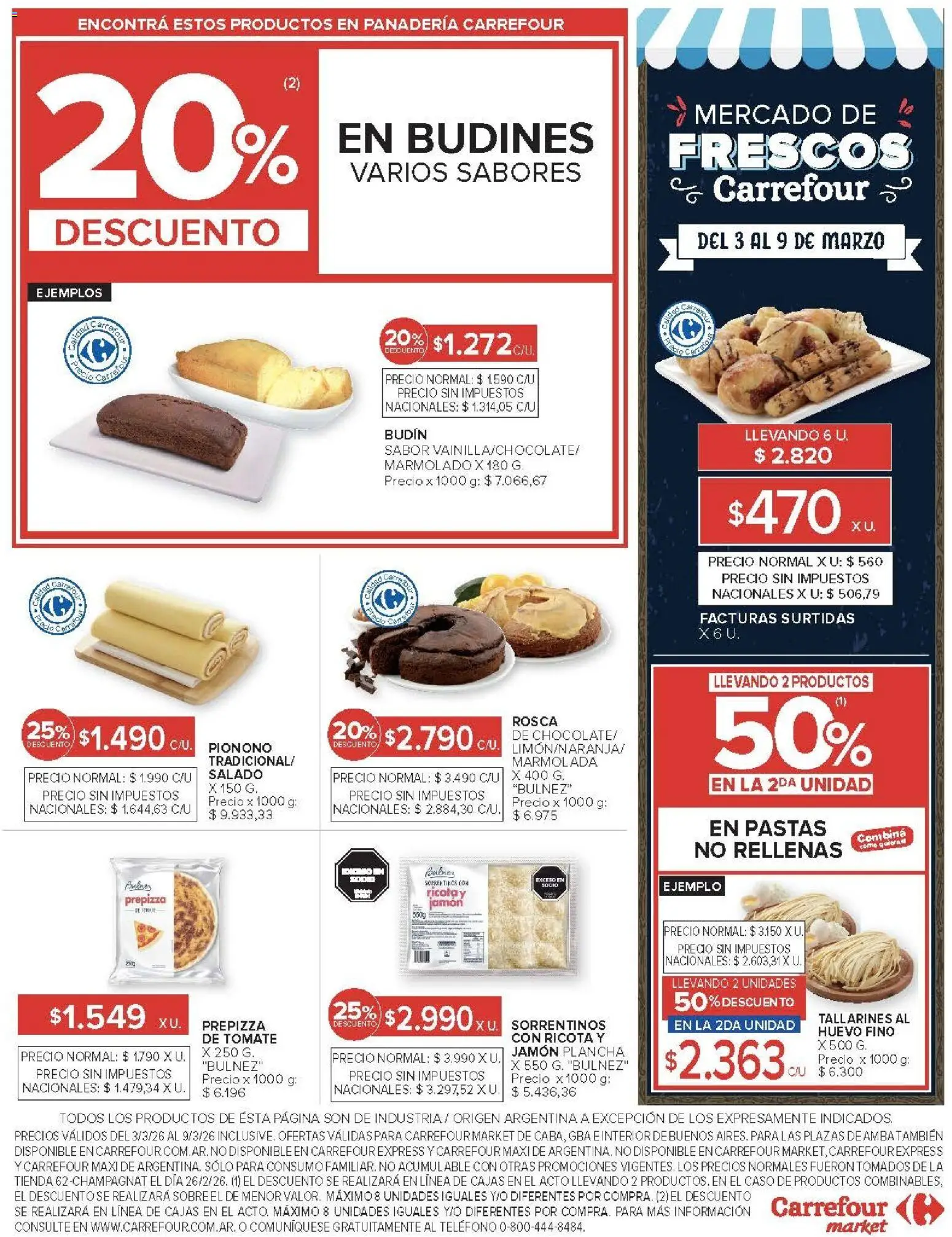 Carrefour ofertas │ válido desde el 03.03.2026 | Página: 57 | Productos: Caso, Panadería, Plancha, Pionono