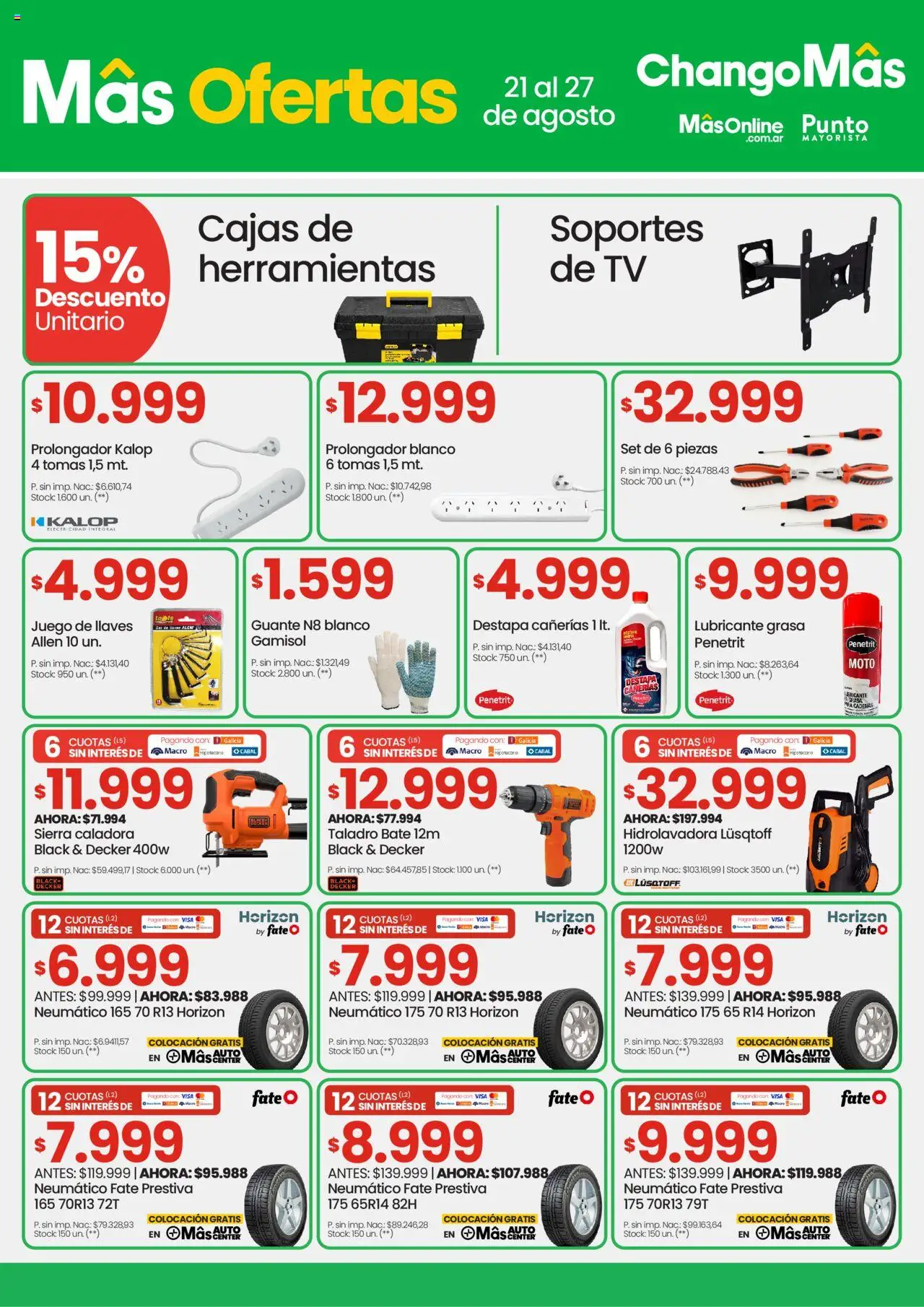 Changomas ofertas │ válido desde el 21.08.2025 | Página: 9 | Productos: Guante, Taladro, Hidrolavadora, Sierra