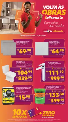 Telhanorte - Ofertas atuais - Pré-Visualização do folheto da loja Telhanorte, válido de 05.02.2026