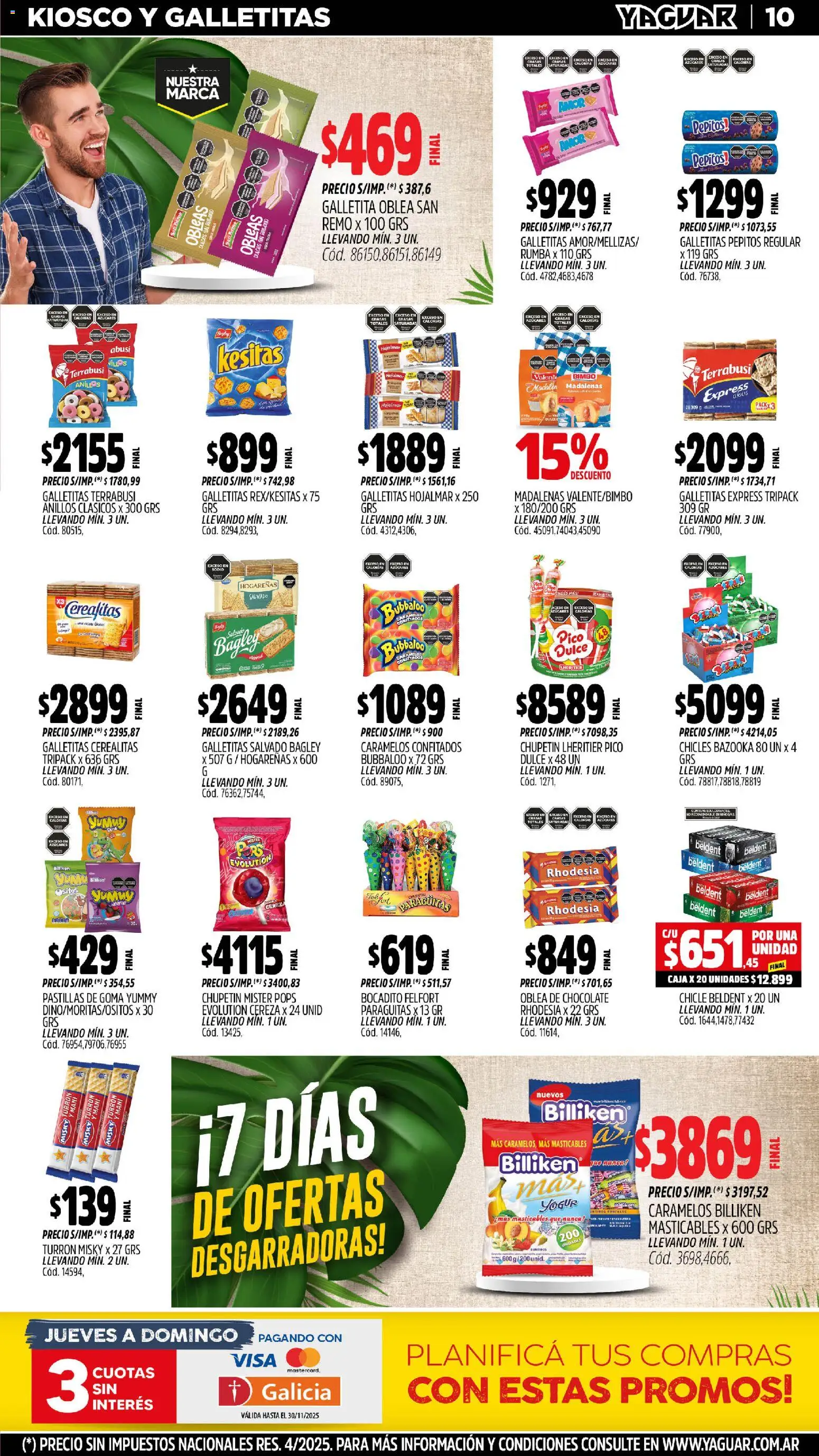 Yaguar - Misiones │ válido desde el 10.11.2025 | Página: 11 | Productos: Chicles, Mani, Chocolate, Turrón