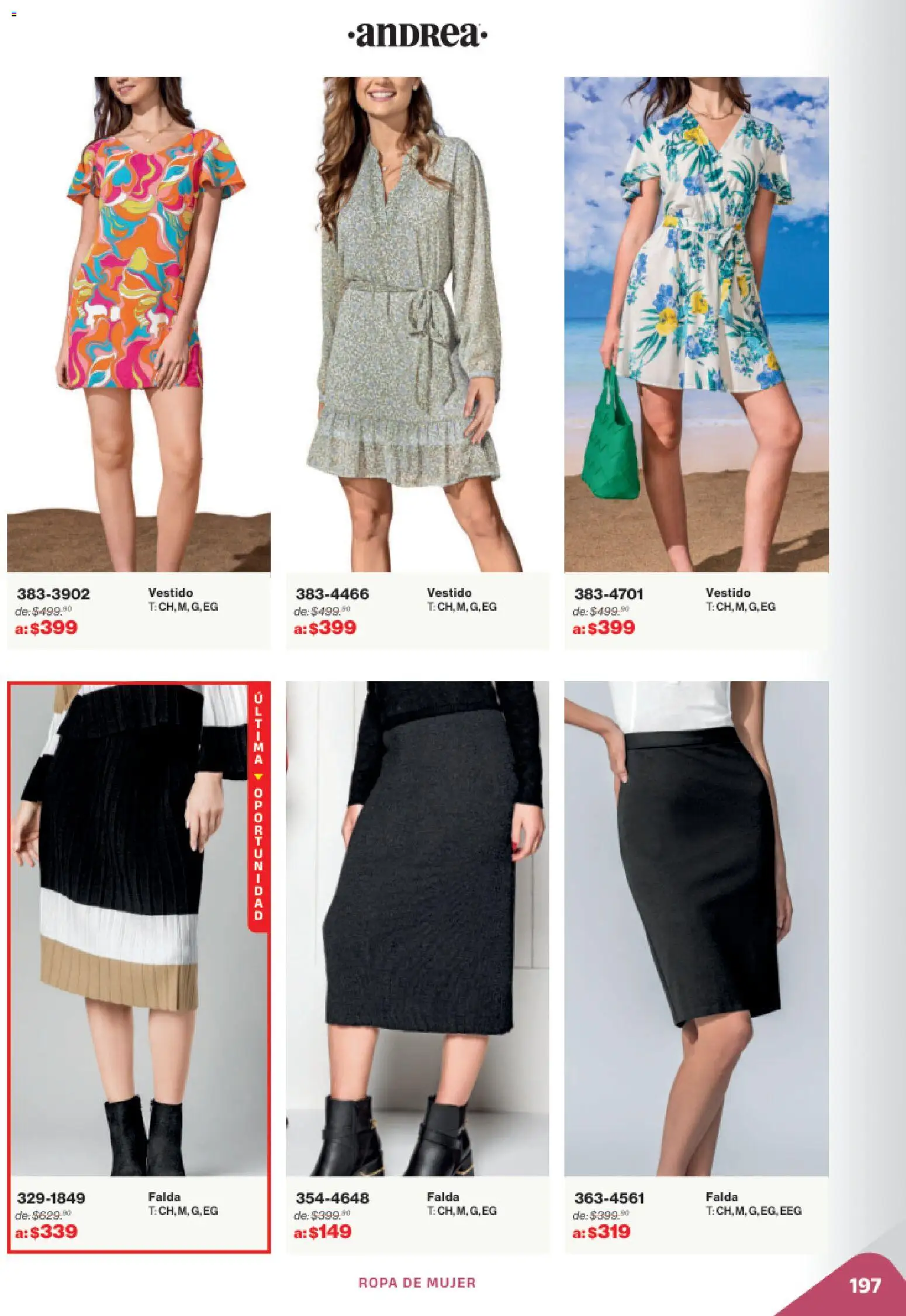 Nuevas ofertas de Andrea válidas en toda la República Mexicana desde el 02.11.2025. ¡Encuentra las mejores ofertas en Andrea catálogo Outlet! | Página: 197 | Productos: Ropa, Vestido, Falda