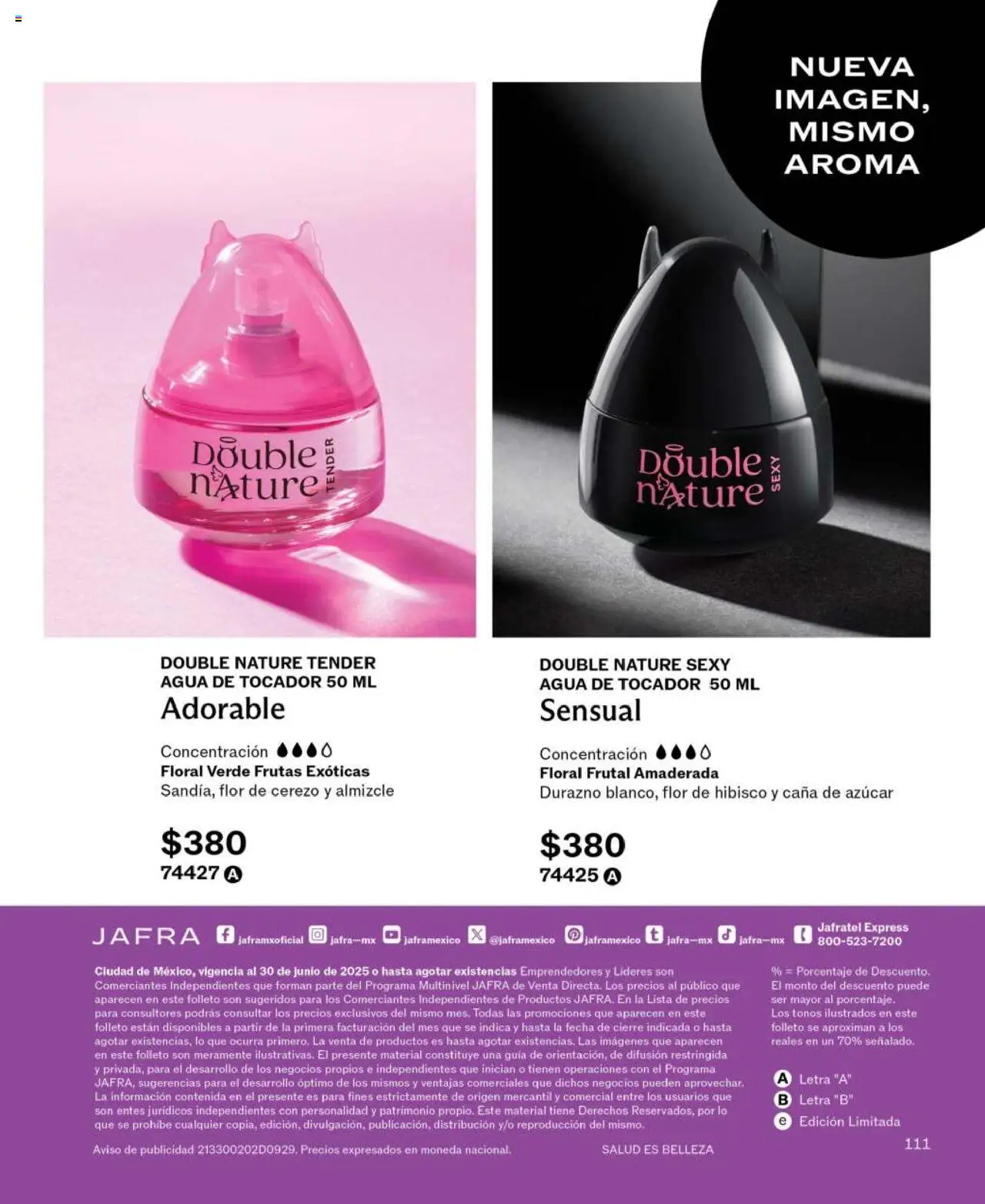 Nuevas ofertas de JAFRA válidas en toda la República Mexicana desde el 01.06.2025. ¡Encuentra las mejores ofertas en JAFRA catálogo! | Página: 111 | Productos: Azúcar, Durazno, Agua