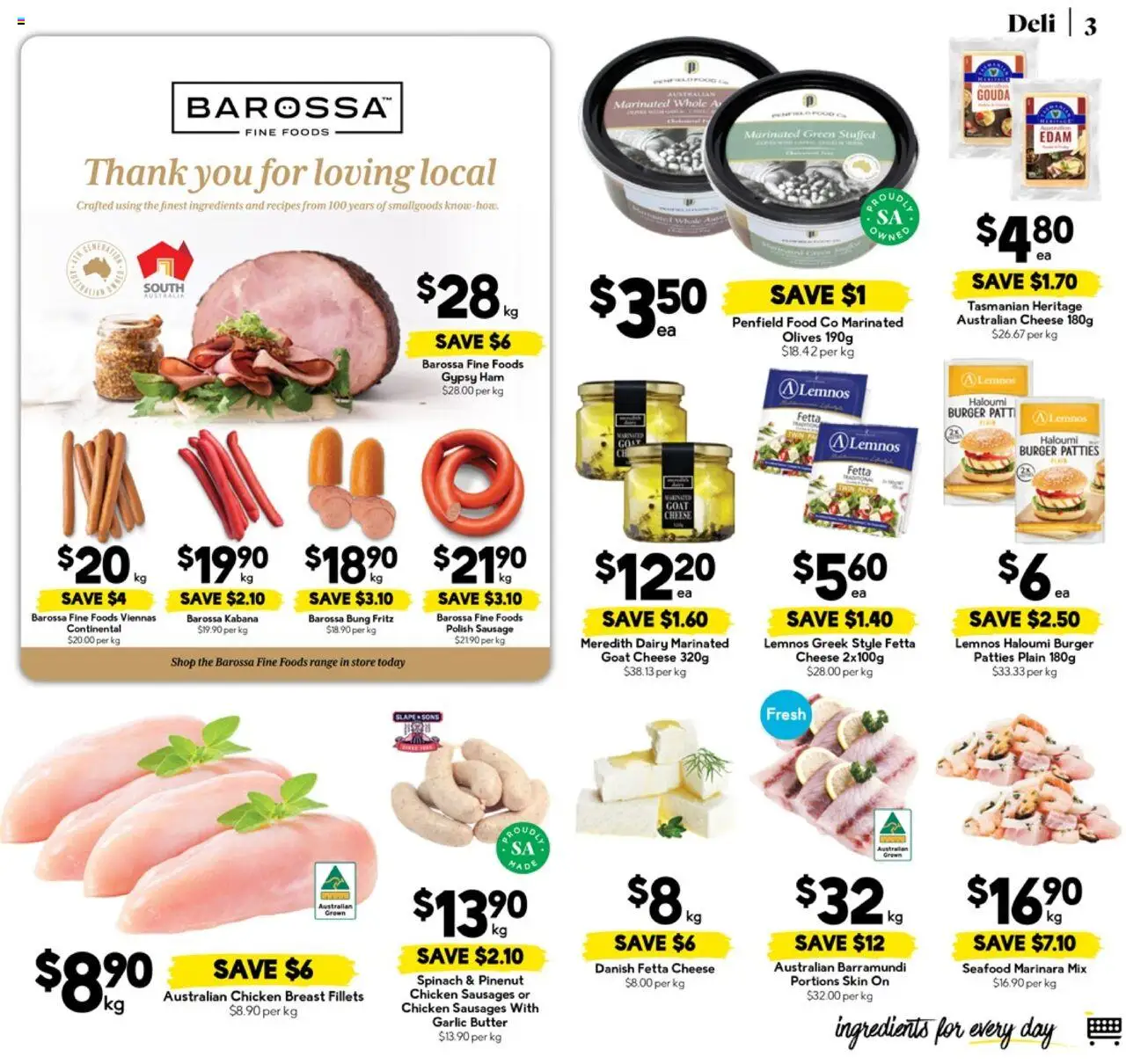 Drakes catalogue - valid from 13.08.2025 | Page: 3 | Products: Ham, Seafood, Sausage, Garlic