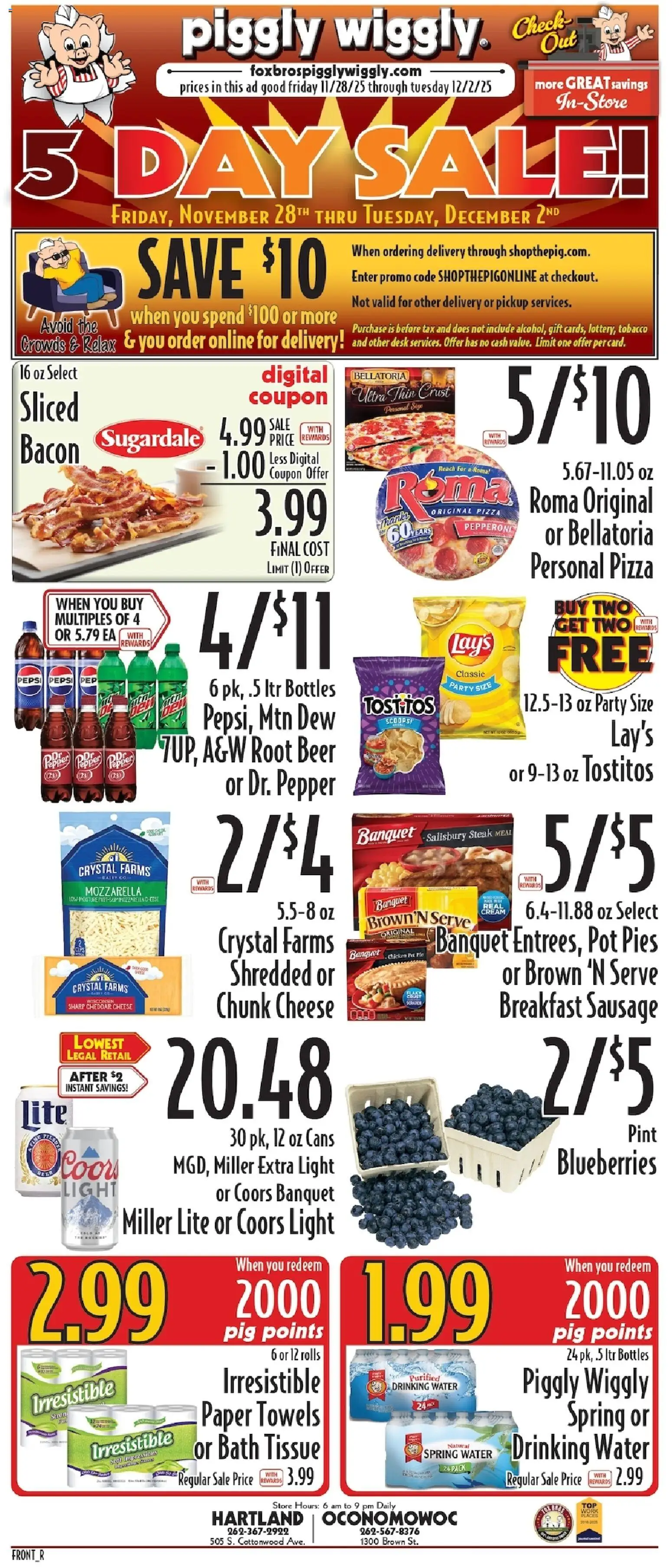 Piggly Wiggly Weekly Ad - valid from 28.11.2025 | Page: 1 | Products: Bath, Cream, Water, Pepper