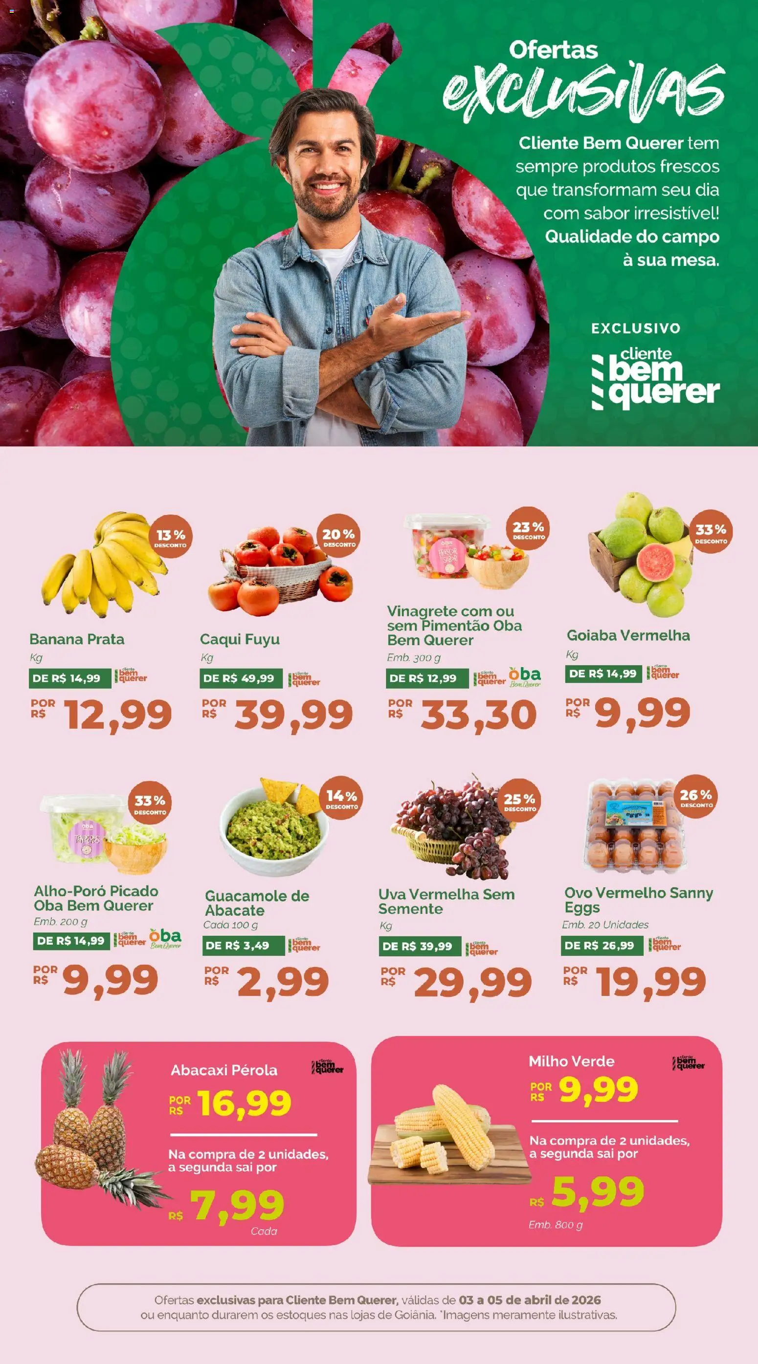 Oba Hortifruti Folheto - válido de 03.04.2026 | Página: 4 | Produtos: Caqui, Goiaba, Milho verde, Abacaxi