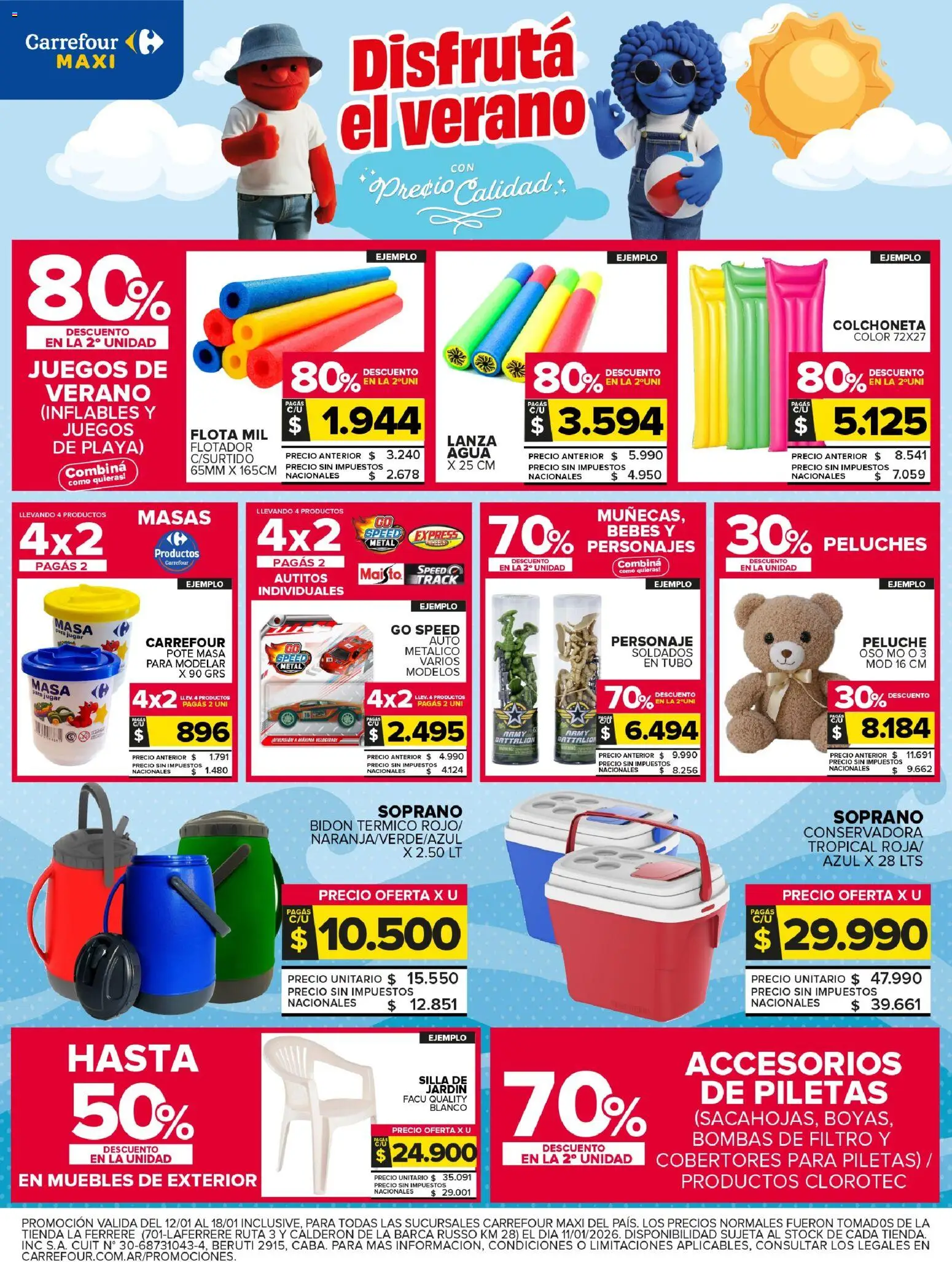 Carrefour Maxi catálogo │ válido desde el 12.01.2026 | Página: 25 | Productos: Conservadora, Bidón, Colchoneta, Agua