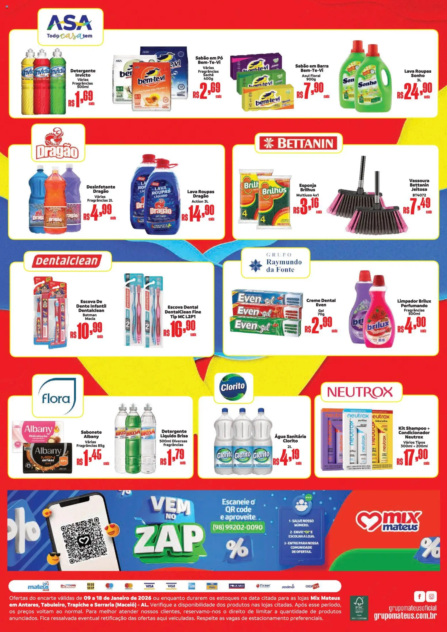 Mateus Folheto - válido de 09.01.2026 | Página: 4 | Produtos: Shampoo, Escova, Sabonete, Desinfetante