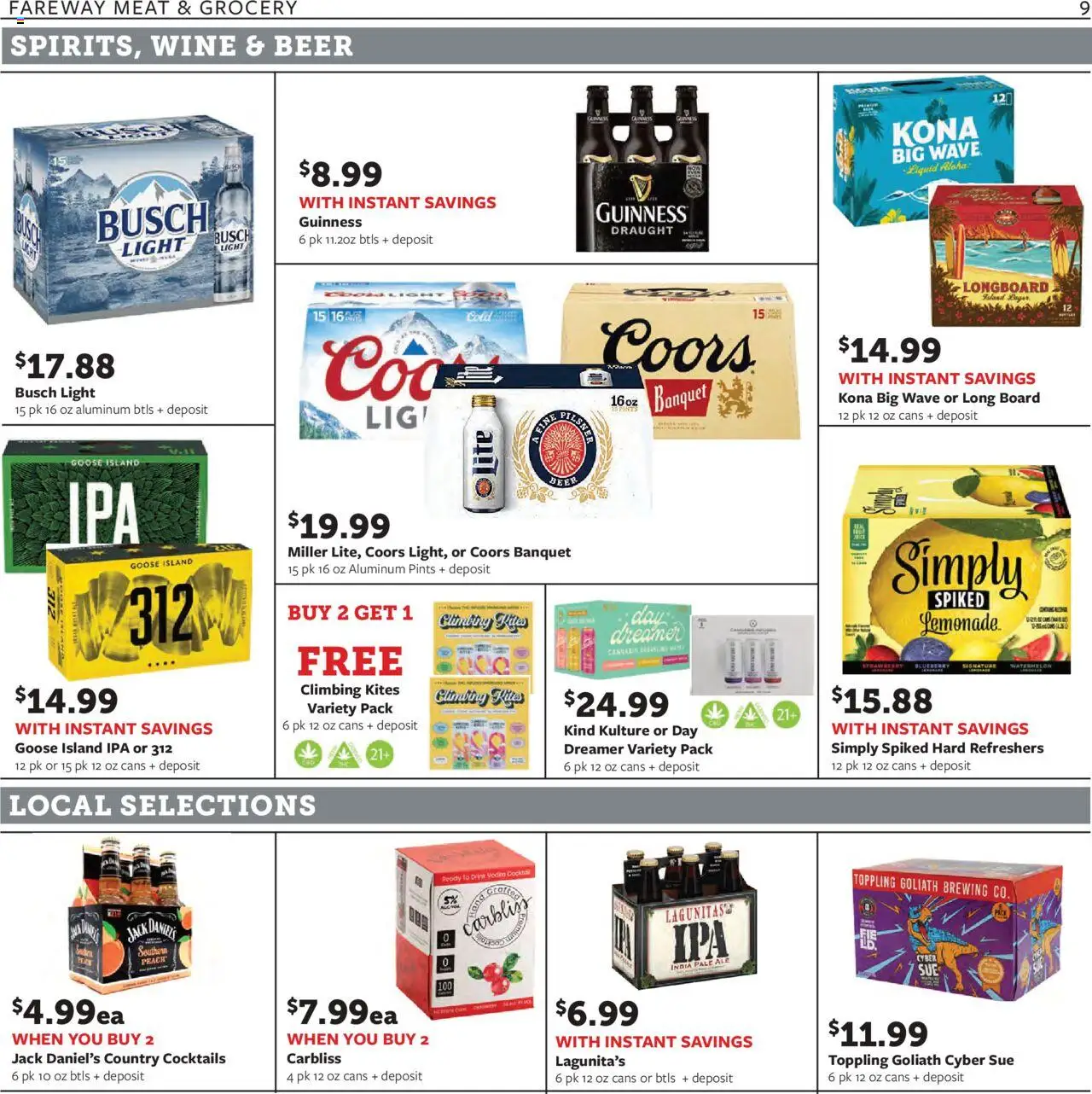 Fareway Weekly Ad - valid from 11.08.2025 | Page: 9 | Products: Wine, Beer, Vodka, Watermelon