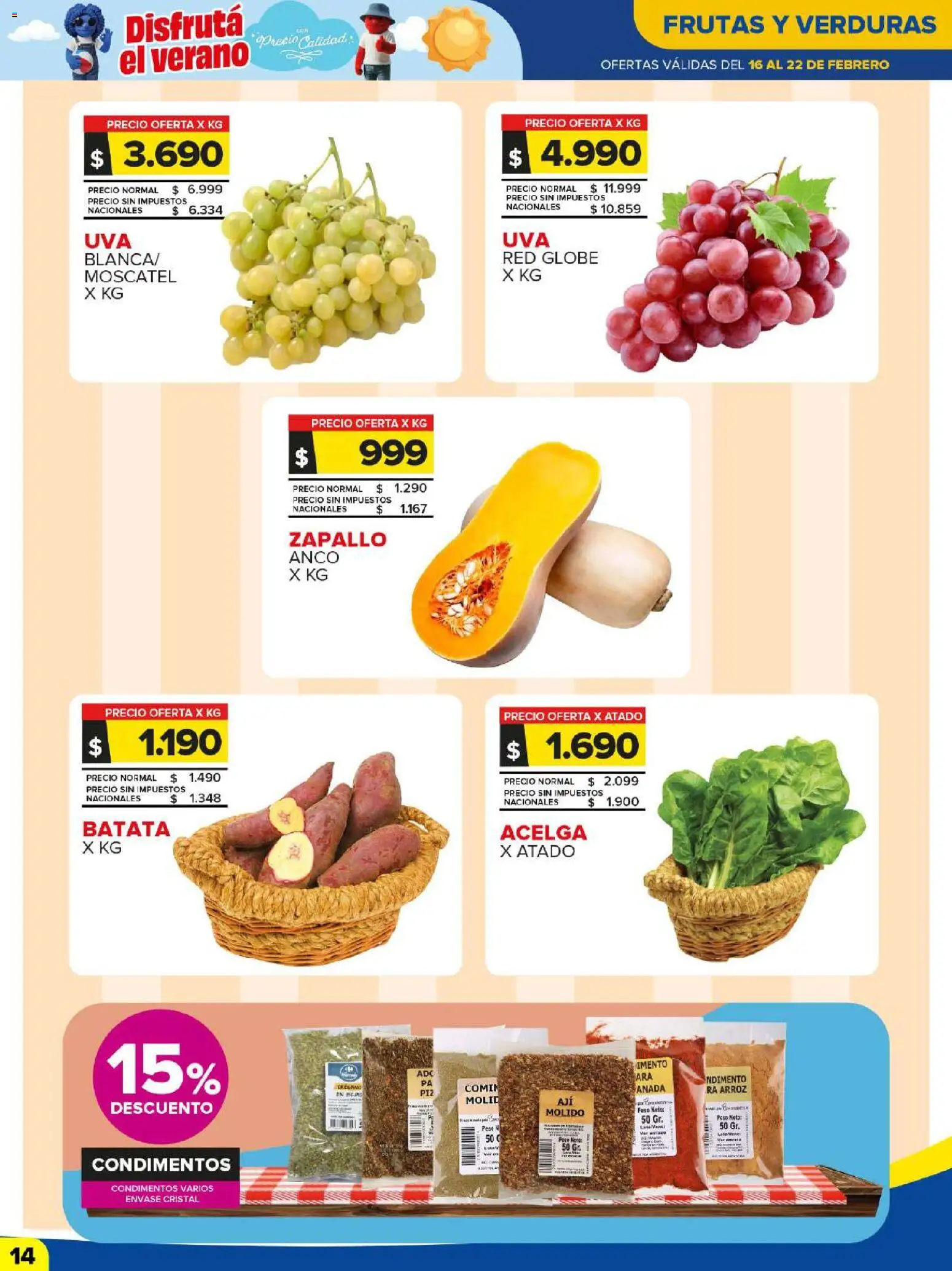 Carrefour Maxi catálogo │ válido desde el 16.02.2026 | Página: 16 | Productos: Acelga, Zapallo, Batata, Arroz