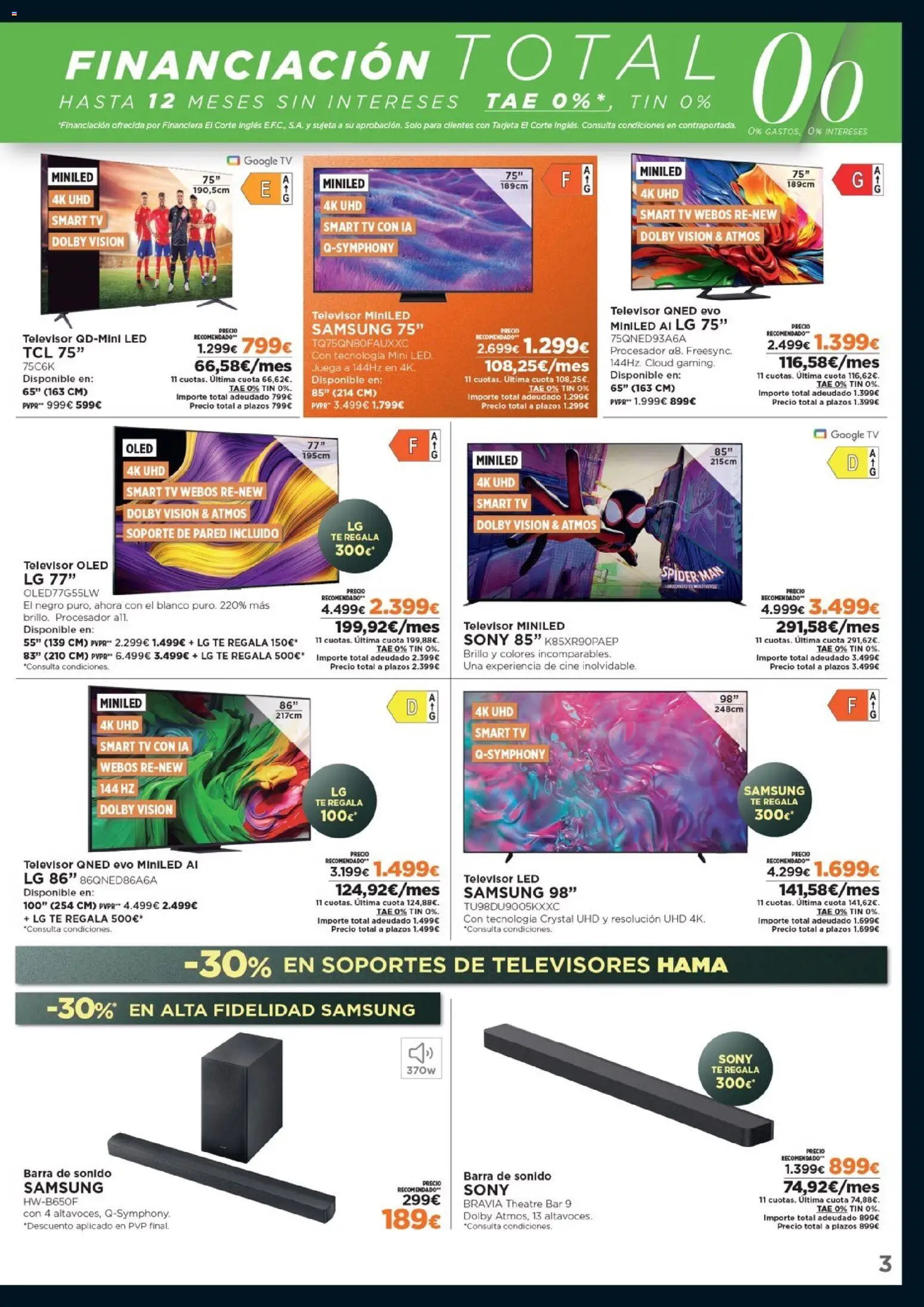 Nuevas ofertas de El Corte Inglés válidas en toda la República Mexicana desde el 17.11.2025. ¡Encuentra las mejores ofertas en El Corte Inglés Black Friday! | Página: 3 | Productos: Brillo, Barra, Té, Televisor