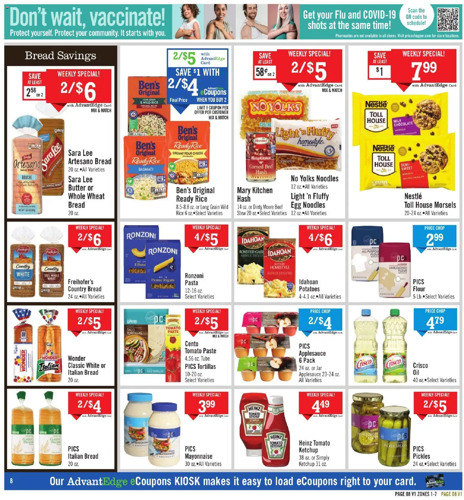 Price Chopper Weekly Ad - valid from 29.11.2025 | Page: 8 | Products: Bread, Pasta, Ketchup, Potatoes
