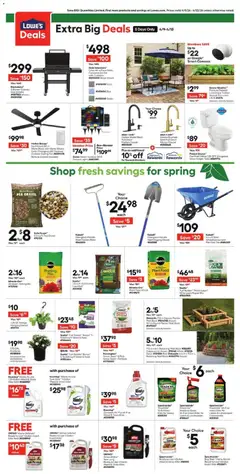 Preview of Lowe's weekly ads valid from 09.04.2026 | Page: 2 | Products: Rake, Shovel, Tire, Kitchen Faucet