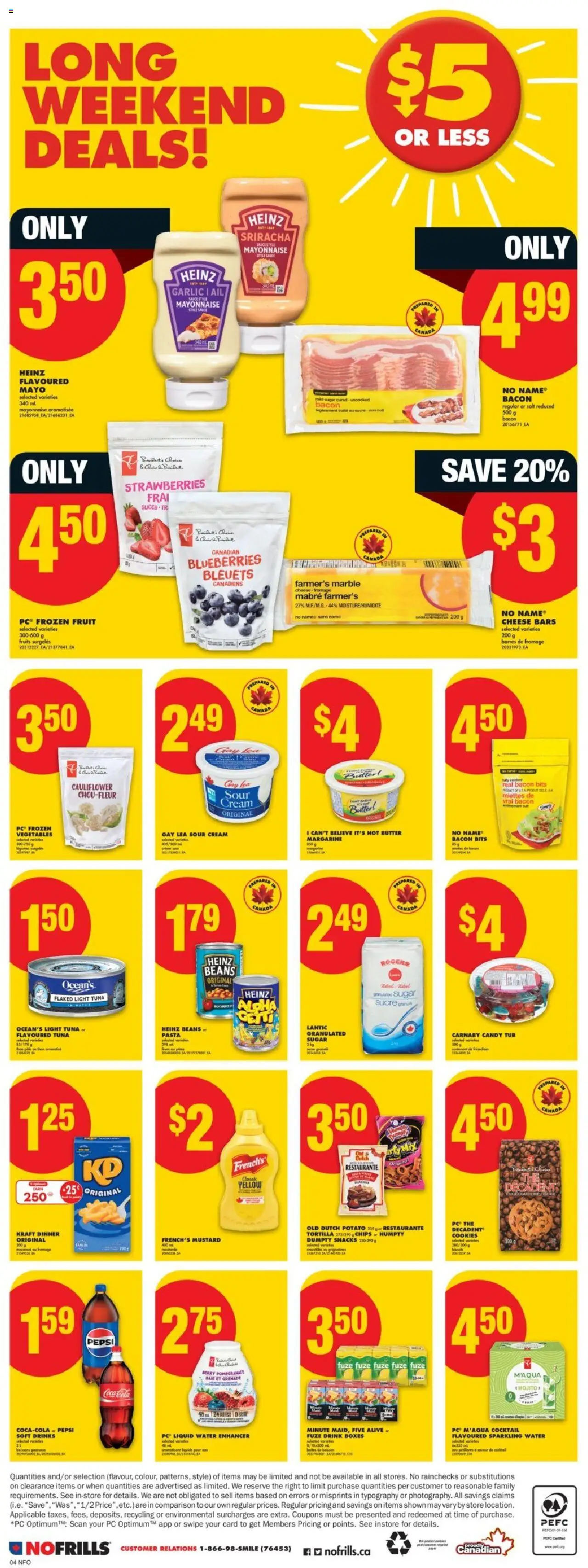 No Frills flyer valid from 31.07.2025 | Page: 5 | Products: Chips, PC, Cheese, Juice