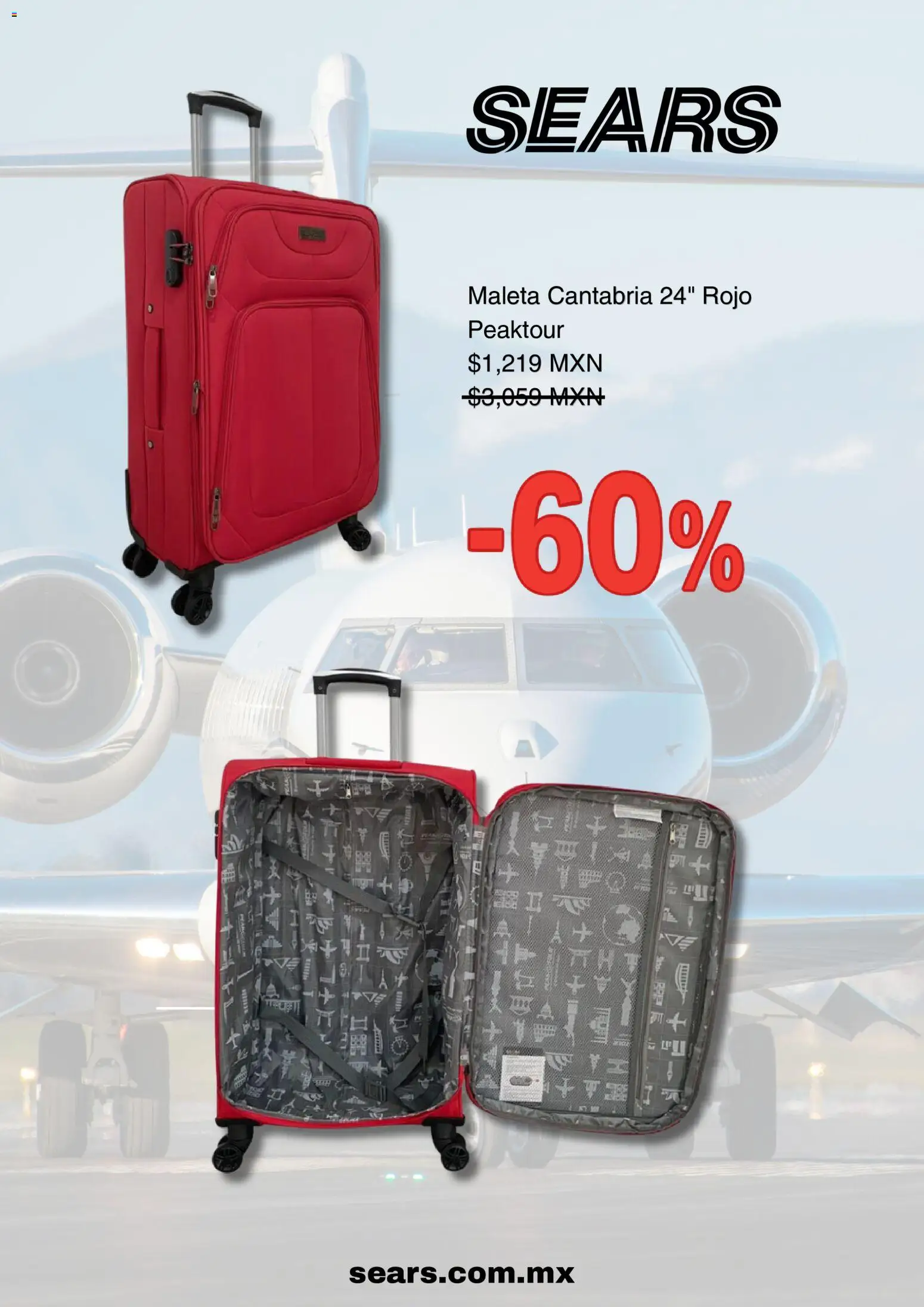 Nuevas ofertas de Sears válidas en toda la República Mexicana desde el 01.04.2026. ¡Encuentra las mejores ofertas en Sears promociones! | Página: 3 | Productos: Maleta