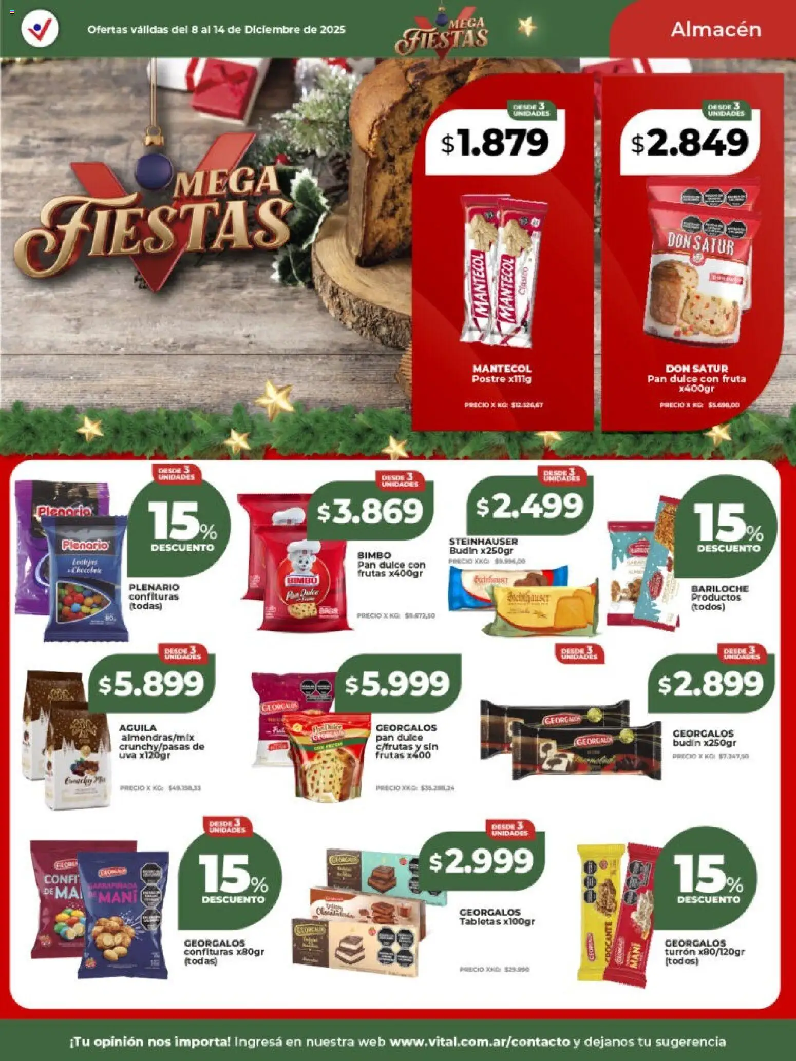 Vital - Ofertas - Bahía Blanca │ válido desde el 08.12.2025 | Página: 14 | Productos: Budín, Mani, Pan, Turrón