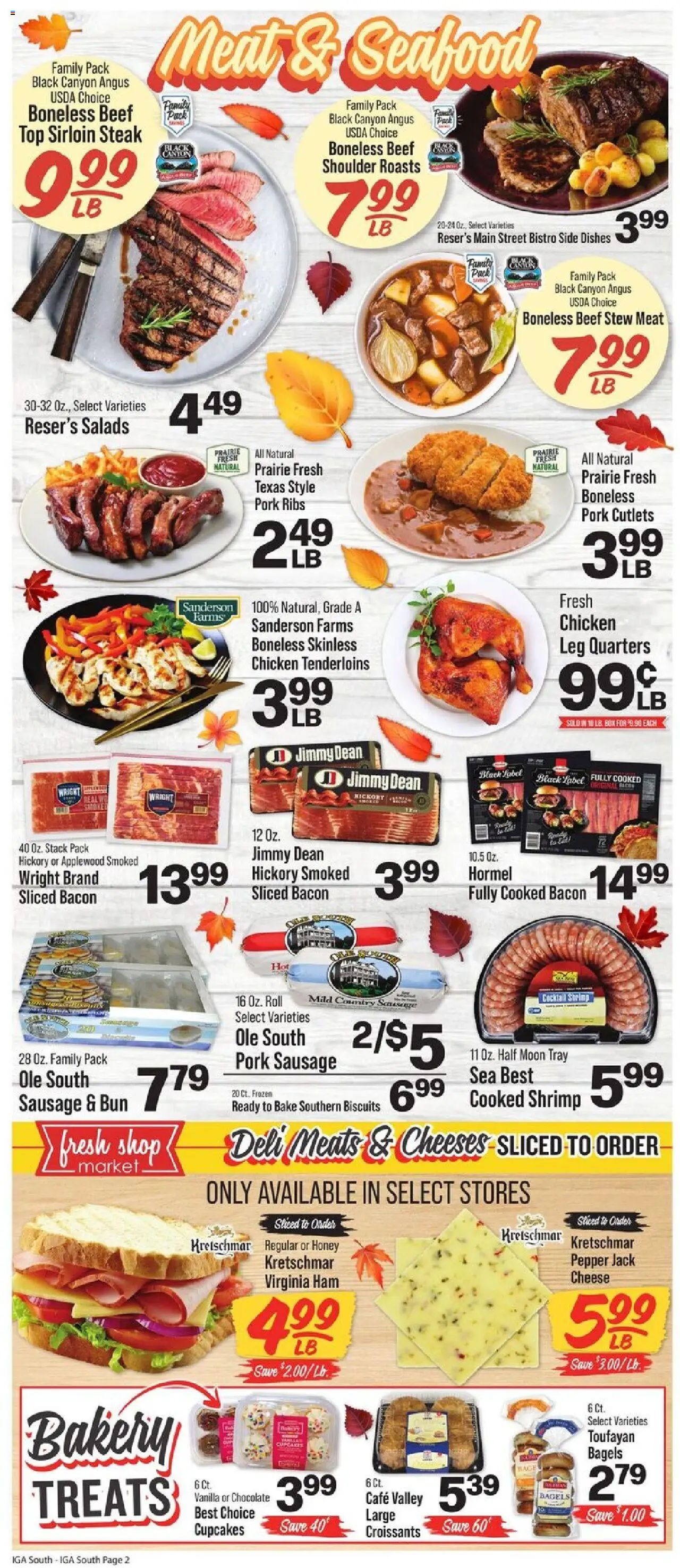 IGA Weekly Ad - valid from 24.09.2025 | Page: 2 | Products: Cheese, Pork, Seafood, Sausage