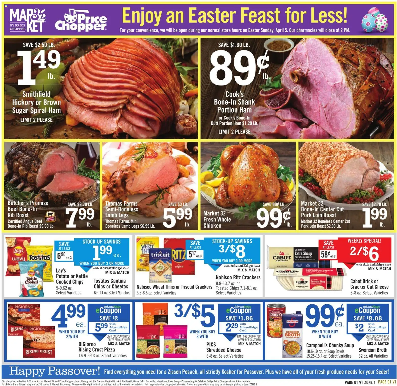 Price Chopper Weekly Ad - valid from 29.03.2026 | Page: 1 | Products: Cheese, Pizza, Beef, Kettle