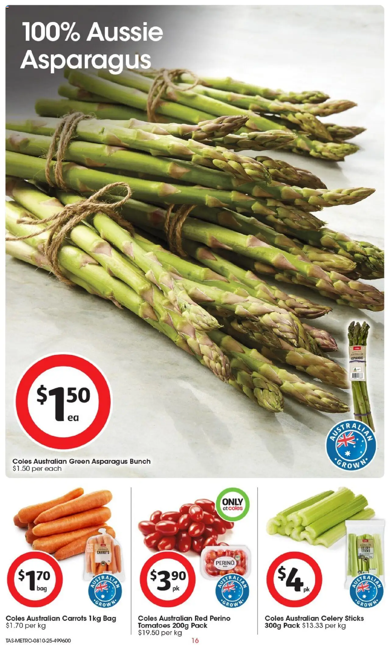 Coles catalogue - valid from 08.10.2025 | Page: 16 | Products: Tomatoes, Carrots, Bag