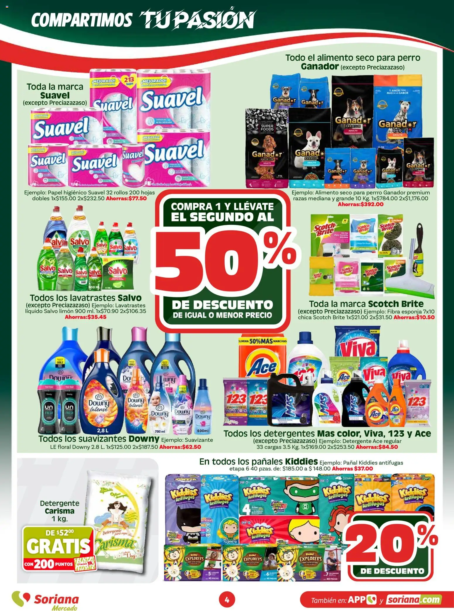 Nuevas ofertas de Soriana válidas en toda la República Mexicana desde el 07.04.2026. ¡Encuentra las mejores ofertas en Soriana En vacaciones apoyamos con todo - Mercado! | Página: 4 | Productos: Limón, Suavizante, Pañales, Papel higiénico