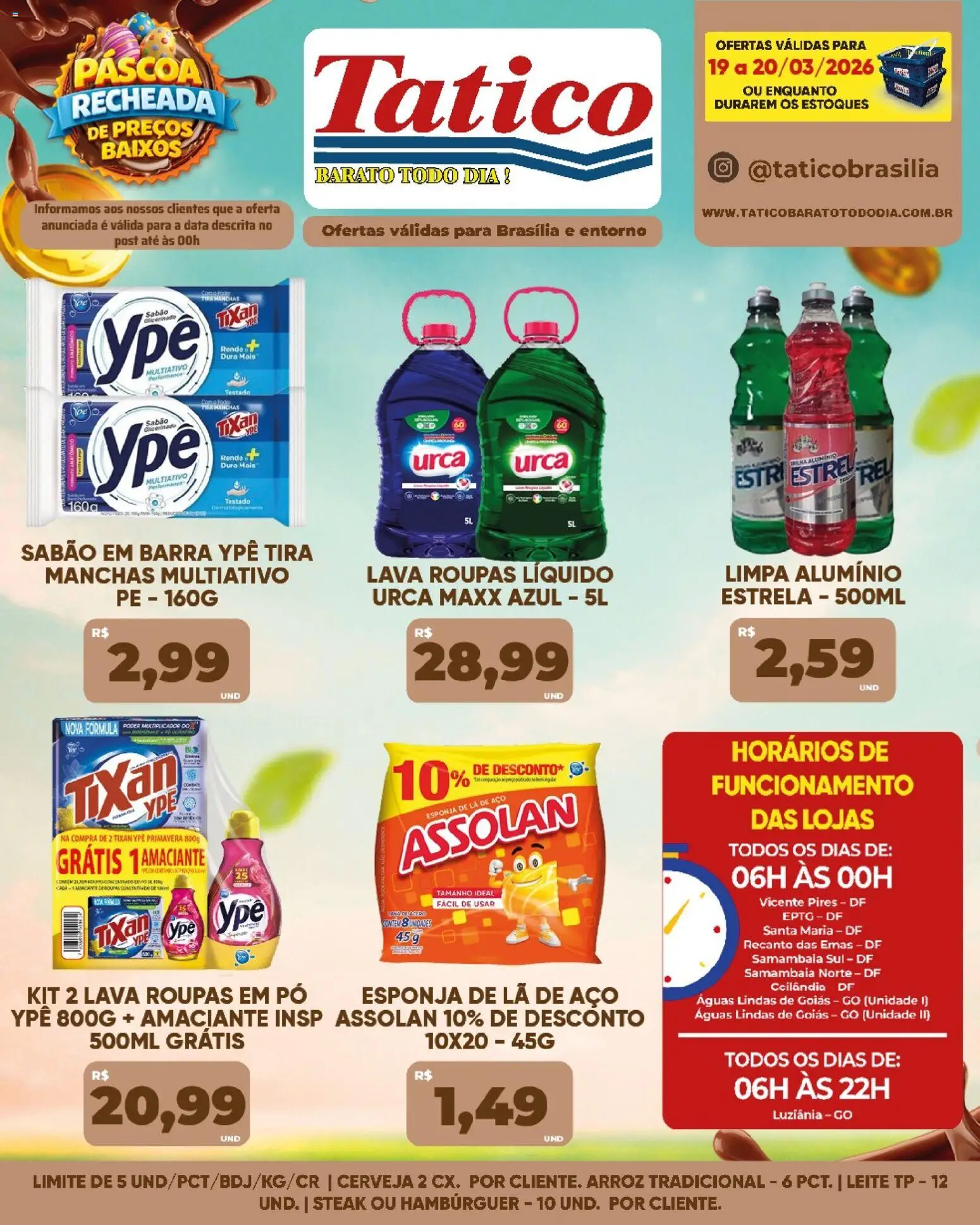 Tatico Folheto - válido de 19.03.2026 | Página: 14 | Produtos: Sabão em barra, Tira manchas, Limpa alumínio, Arroz